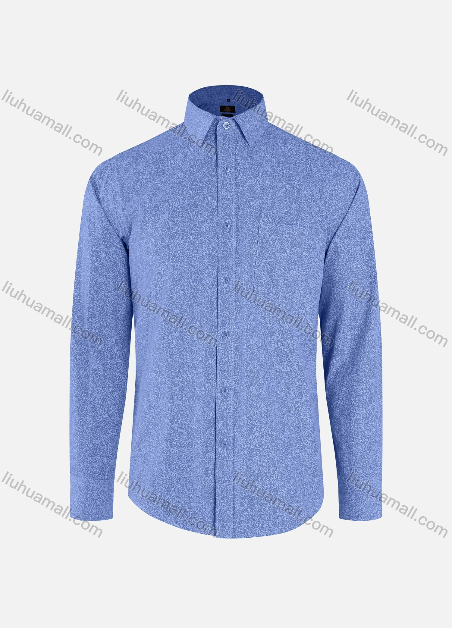 Wholesale Men's Vacation Allover Print Collared Button Down Patch Pocket Long Sleeve Shirts - Liuhuamall