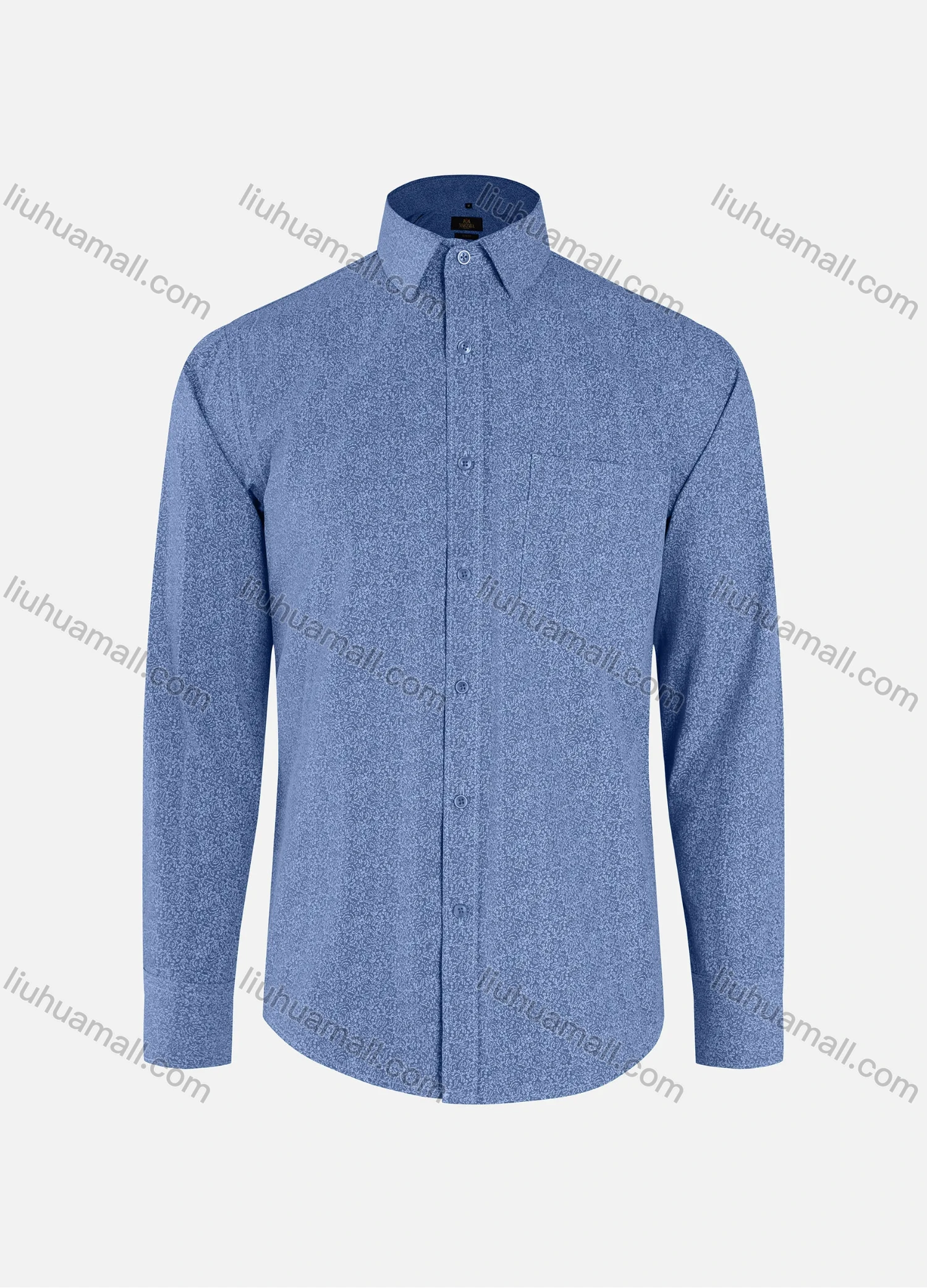 Wholesale Men's Vacation Allover Print Collared Button Down Patch Pocket Long Sleeve Shirts - Liuhuamall