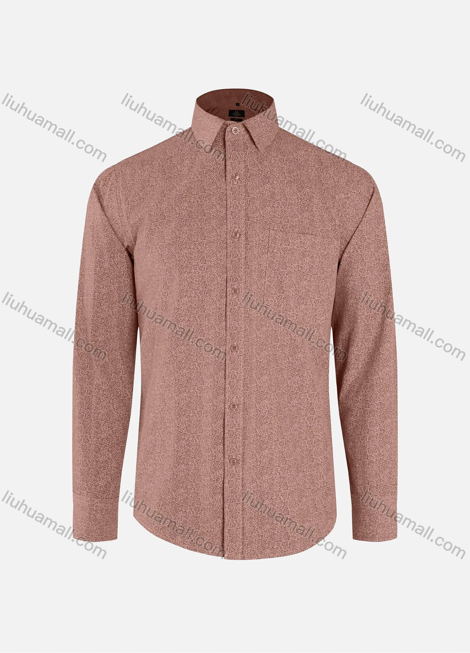 Wholesale Men's Vacation Allover Print Collared Button Down Patch Pocket Long Sleeve Shirts - Liuhuamall