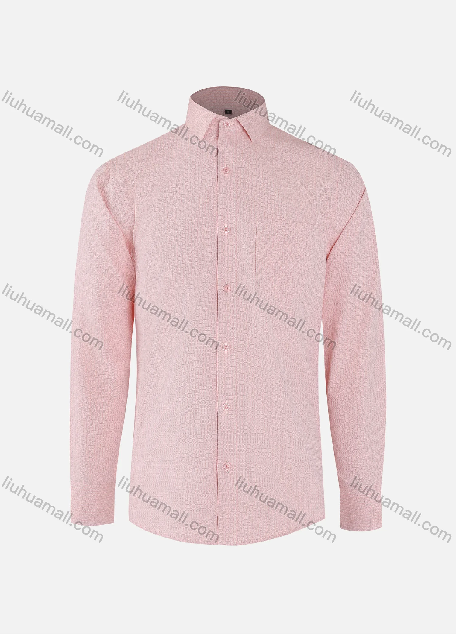 Wholesale Men's Fashion Allover Print Collared Button Down Patch Pocket Long Sleeve Shirts - Liuhuamall