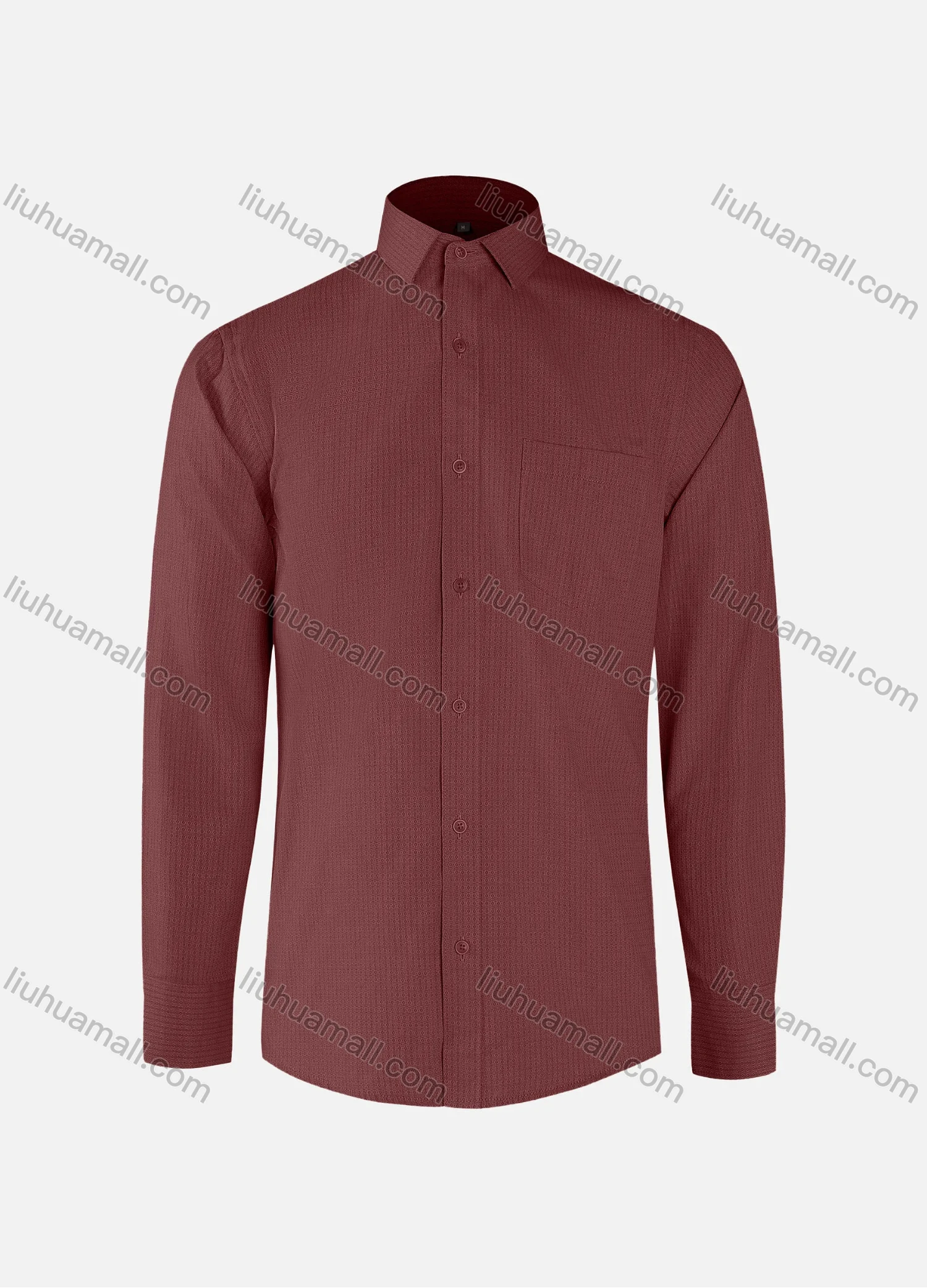 Wholesale Men's Fashion Allover Print Collared Button Down Patch Pocket Long Sleeve Shirts - Liuhuamall