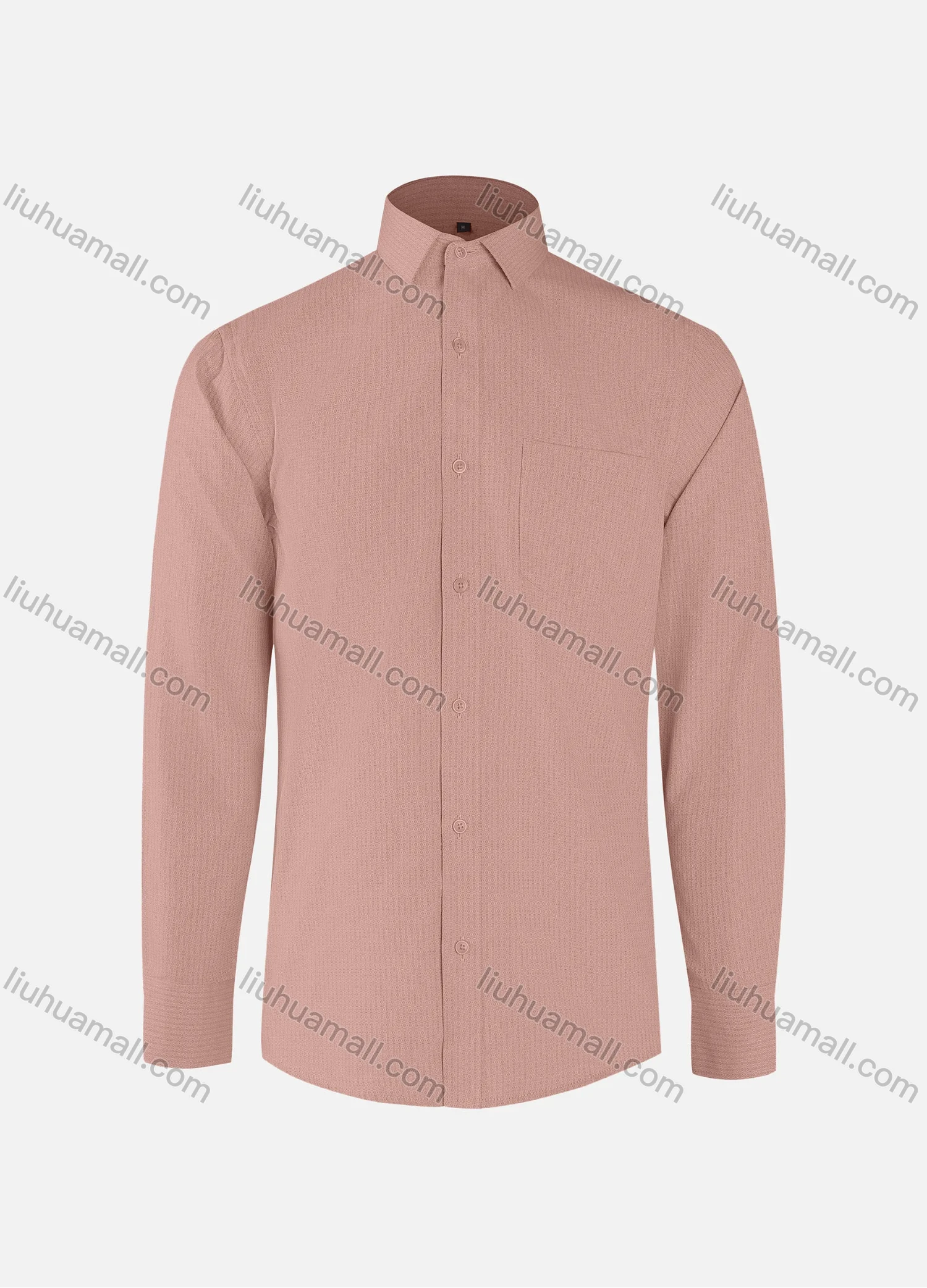 Wholesale Men's Fashion Allover Print Collared Button Down Patch Pocket Long Sleeve Shirts - Liuhuamall