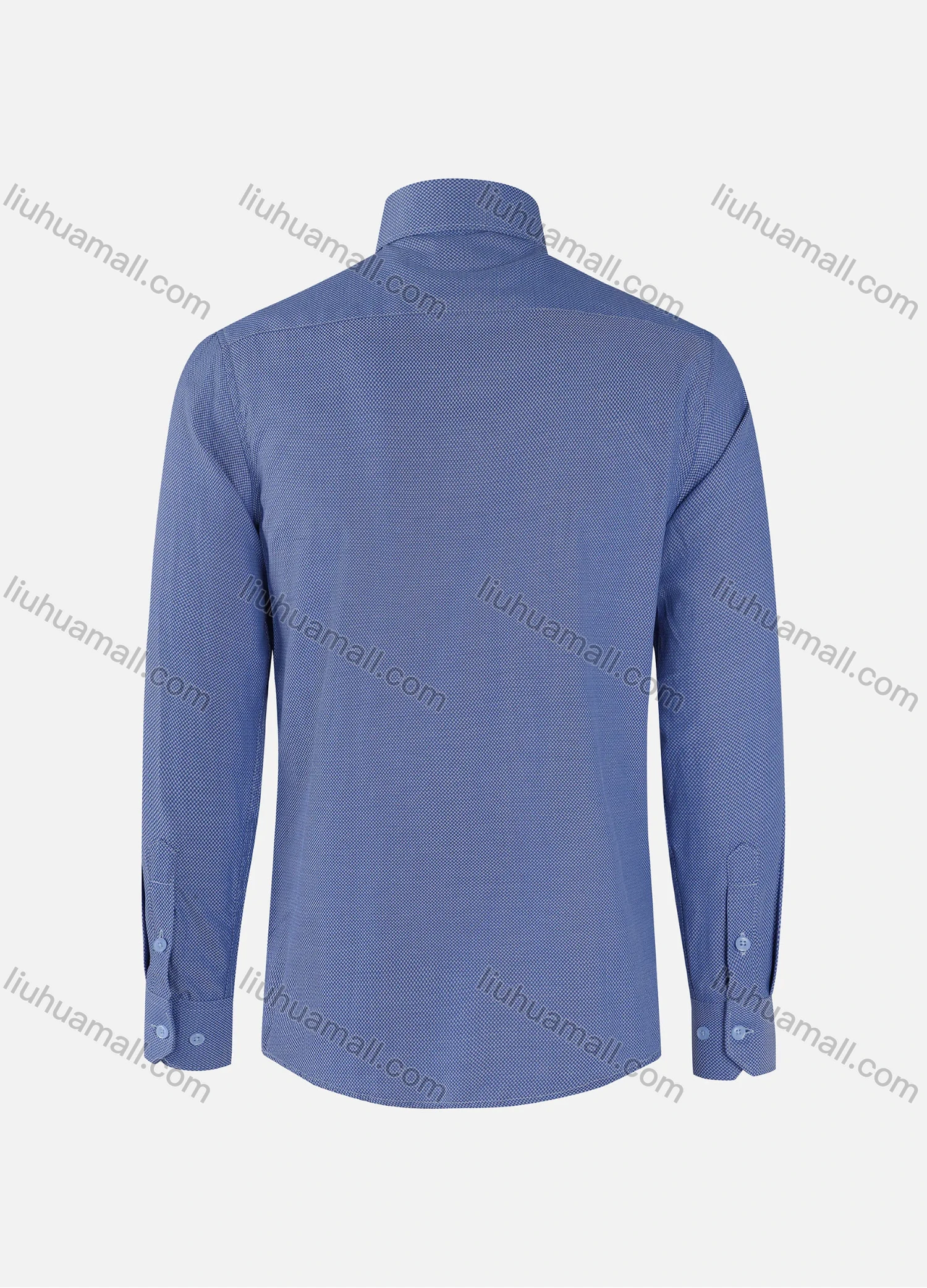 Wholesale Men's Business Plain Collared Button Down Patch Pocket Long Sleeve Shirts - Liuhuamall