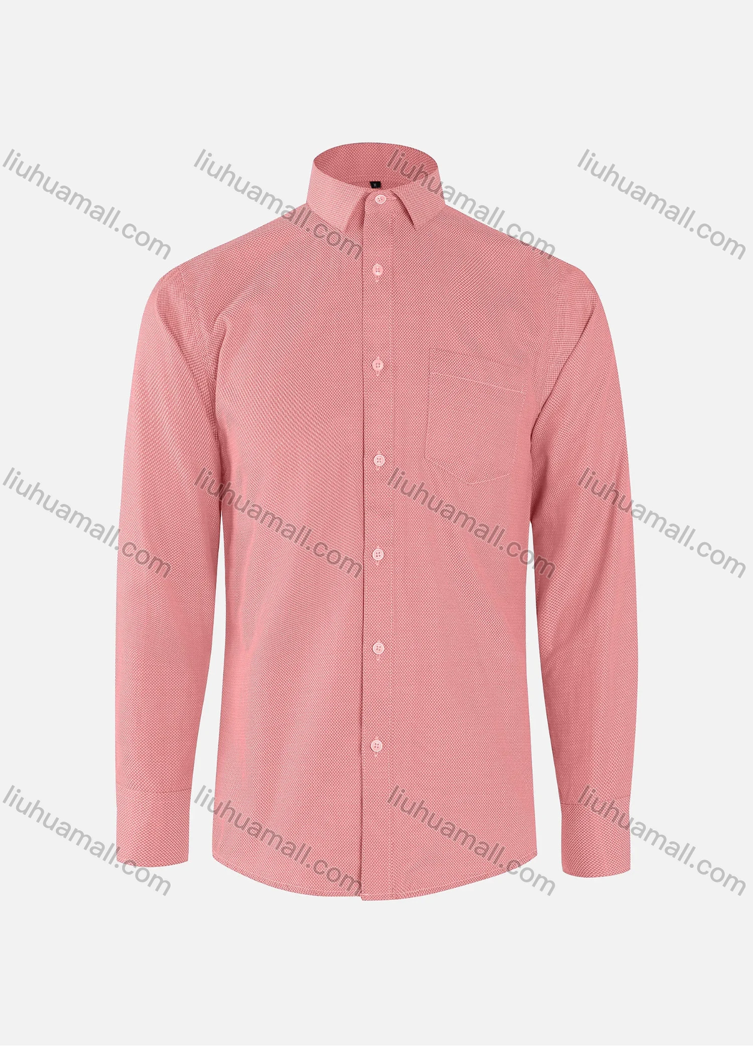 Wholesale Men's Business Plain Collared Button Down Patch Pocket Long Sleeve Shirts - Liuhuamall