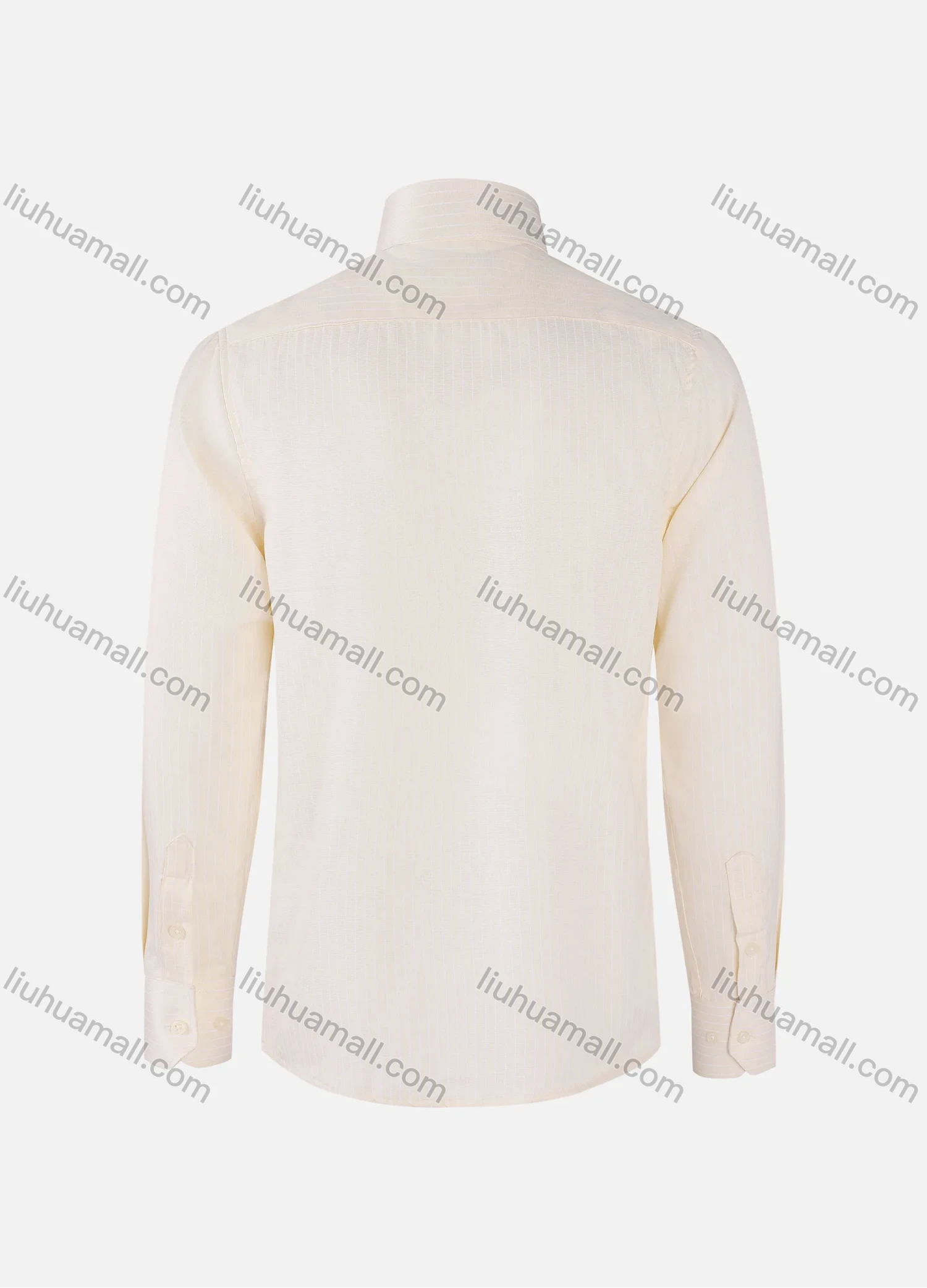 Wholesale Men's Business Striped Collared Button Down Patch Pocket Long Sleeve Shirts - Liuhuamall