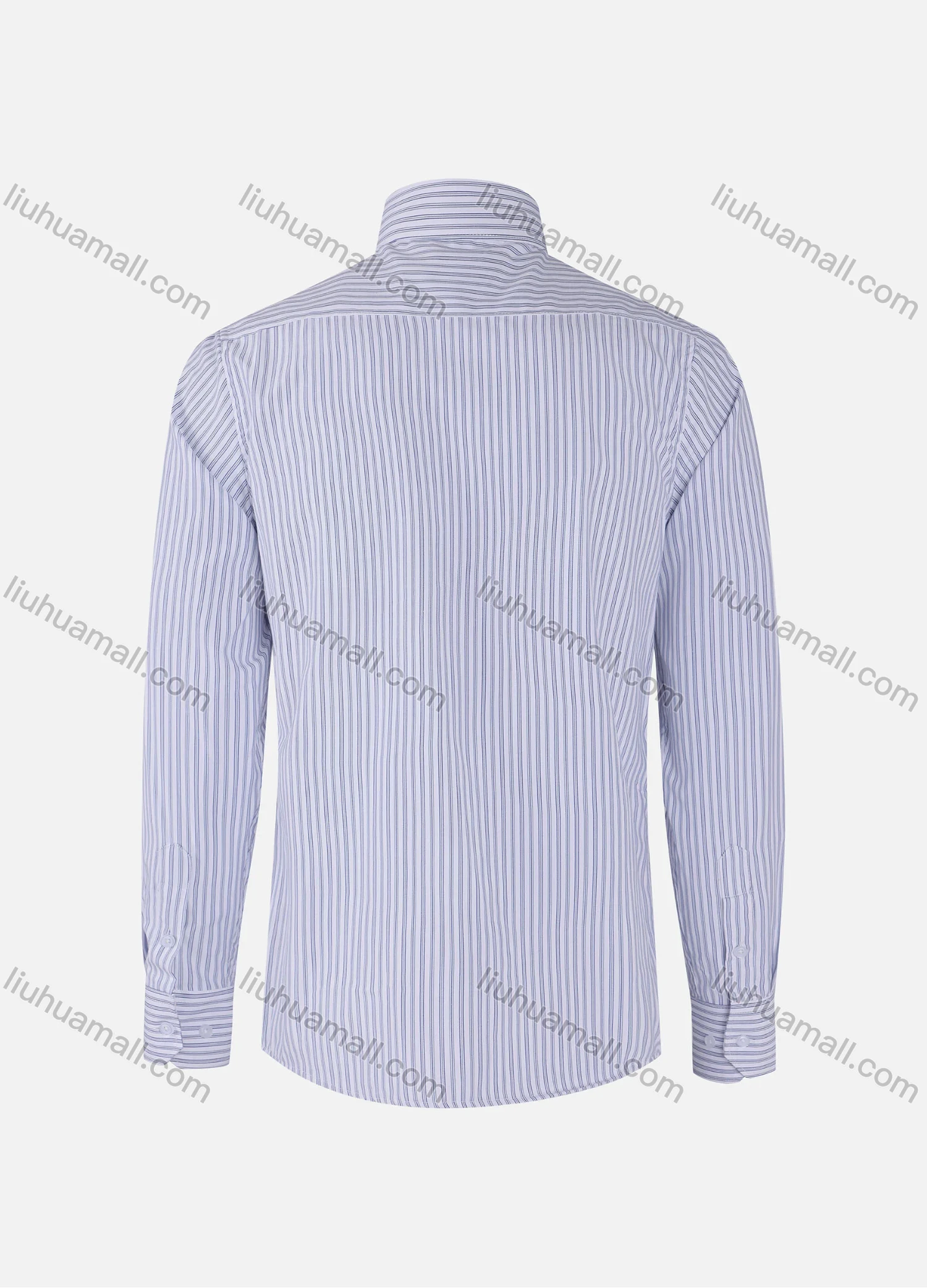 Wholesale Men's Formal Striped Collared Button Down Patch Pocket Long Sleeve Shirts - Liuhuamall
