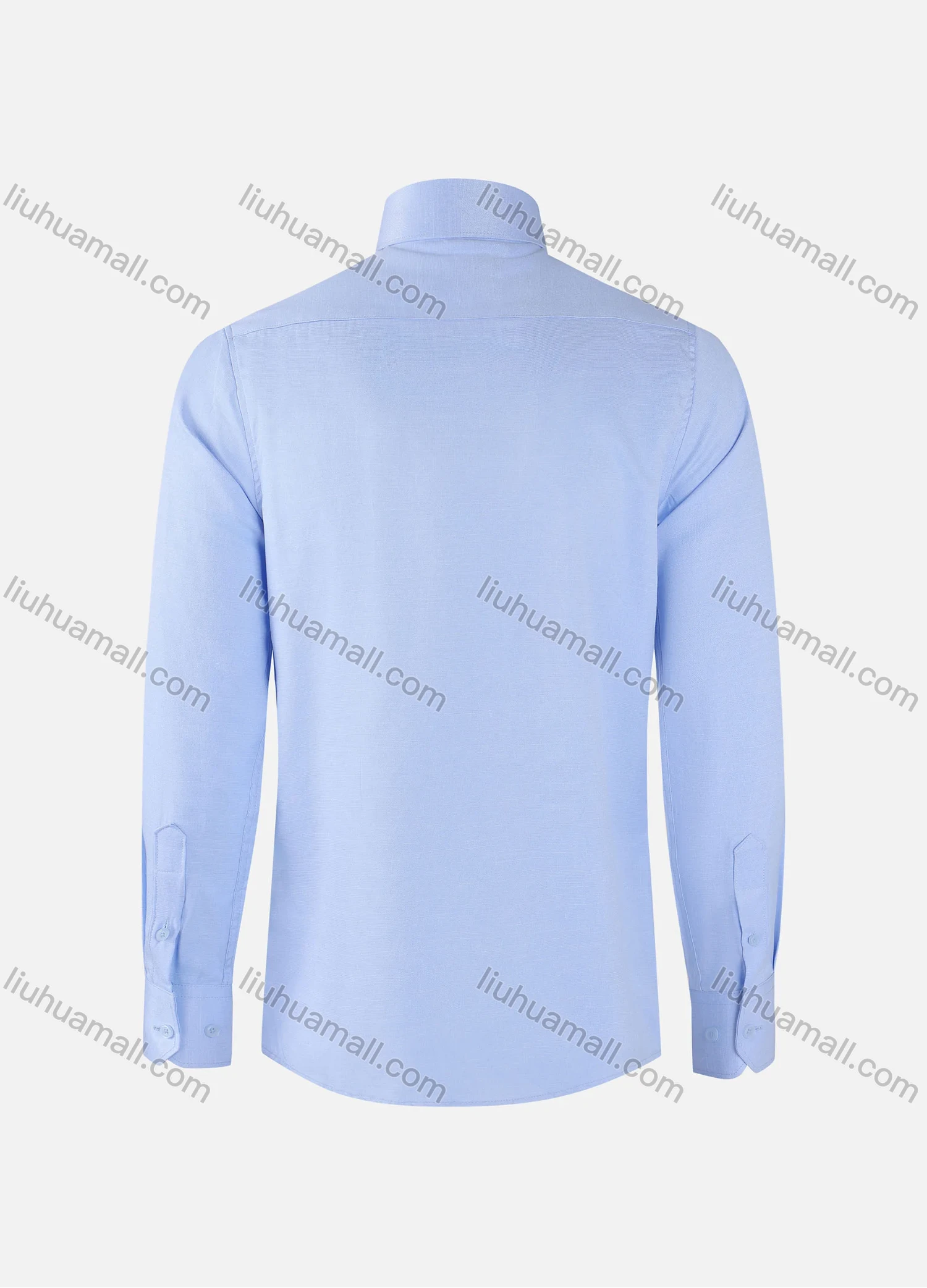 Wholesale Men's Formal Plain Collared Button Down Patch Pocket Long Sleeve Shirts - Liuhuamall