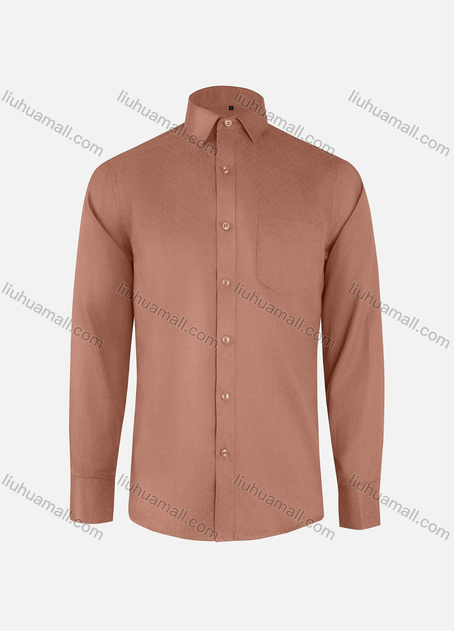 Wholesale Men's Formal Plain Collared Button Down Patch Pocket Long Sleeve Shirts - Liuhuamall