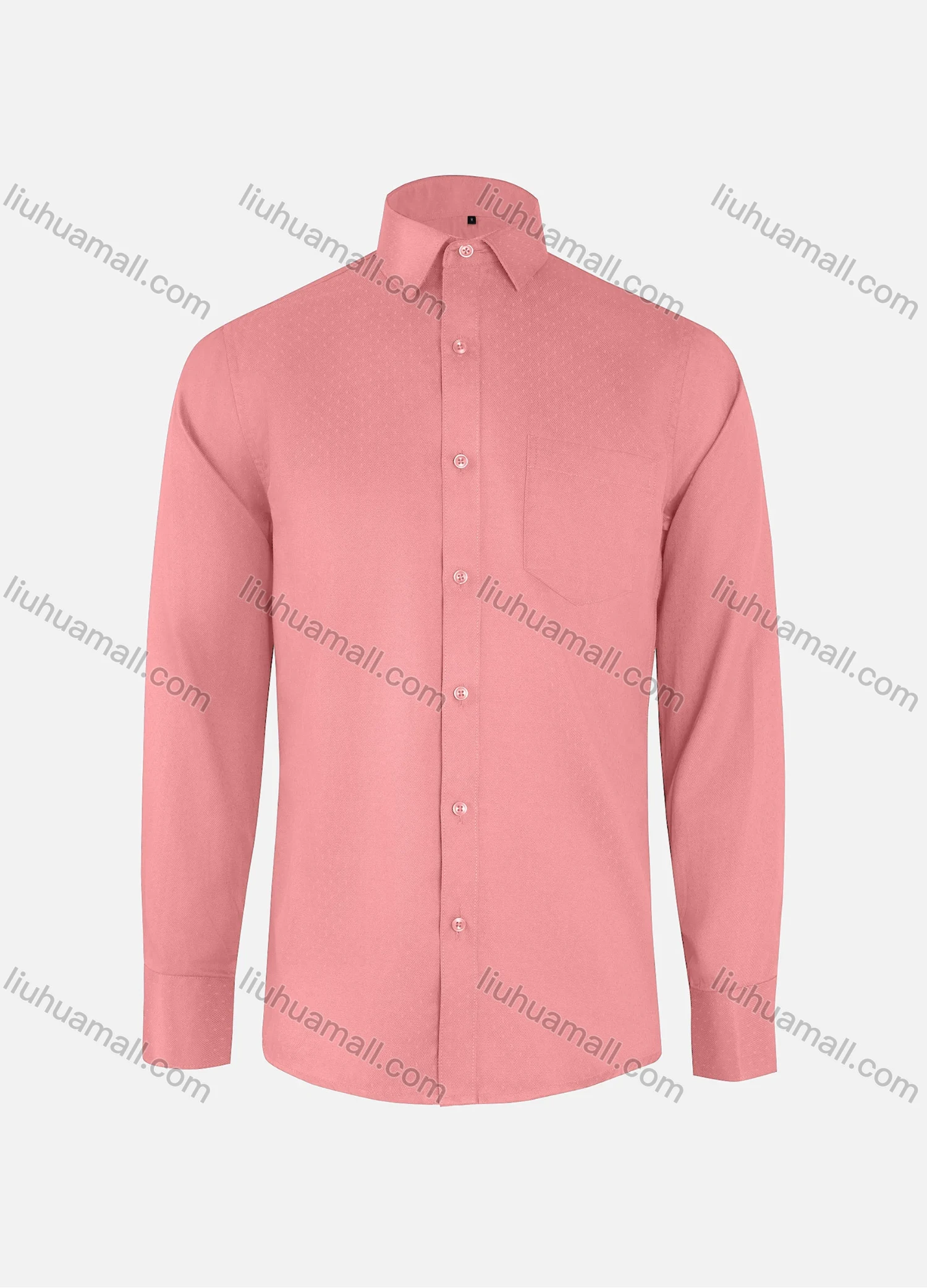 Wholesale Men's Formal Plain Collared Button Down Patch Pocket Long Sleeve Shirts - Liuhuamall