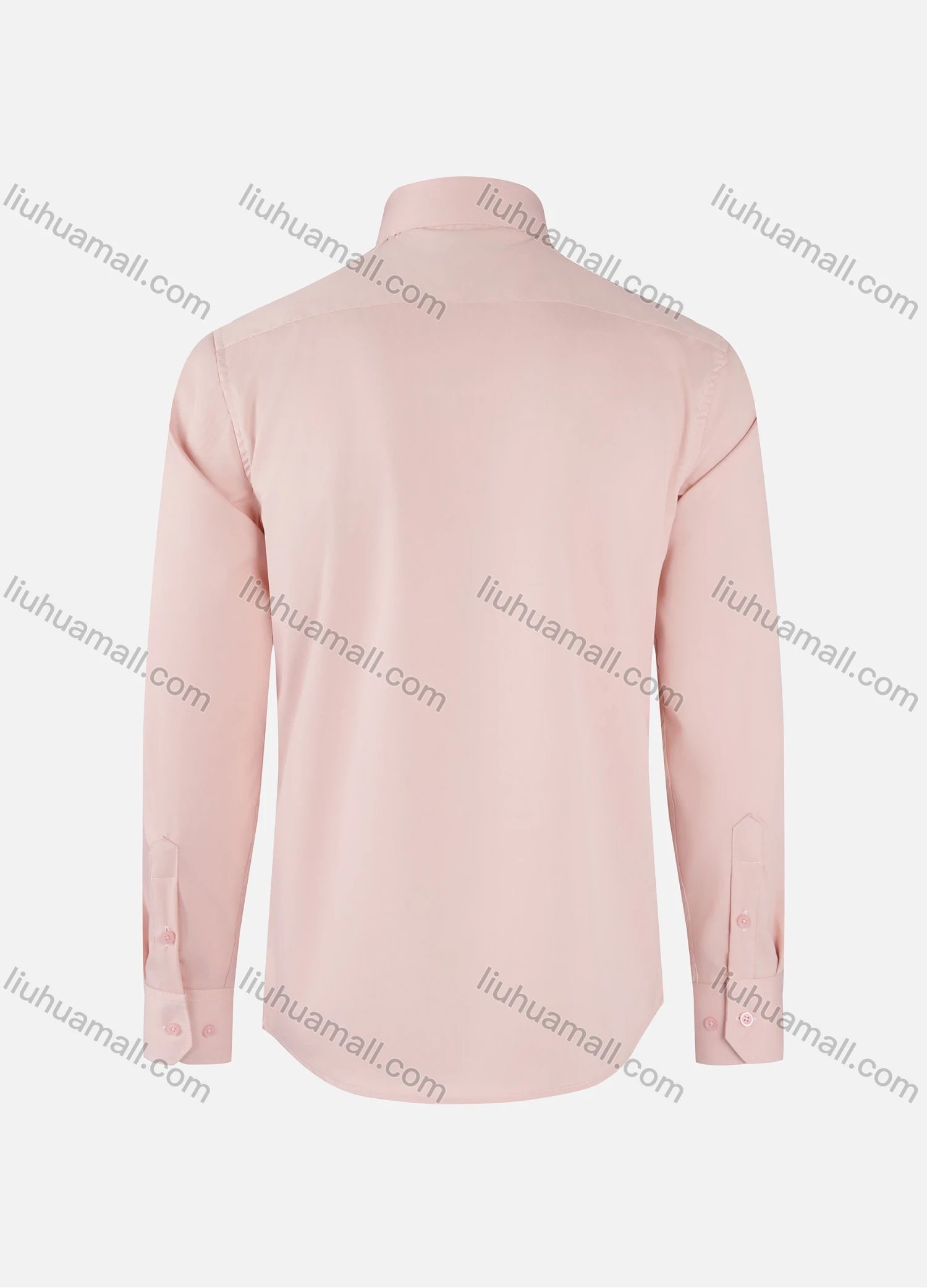 Wholesale Men's Business Plain Collared Button Down Patch Pocket Long Sleeve Shirts - Liuhuamall