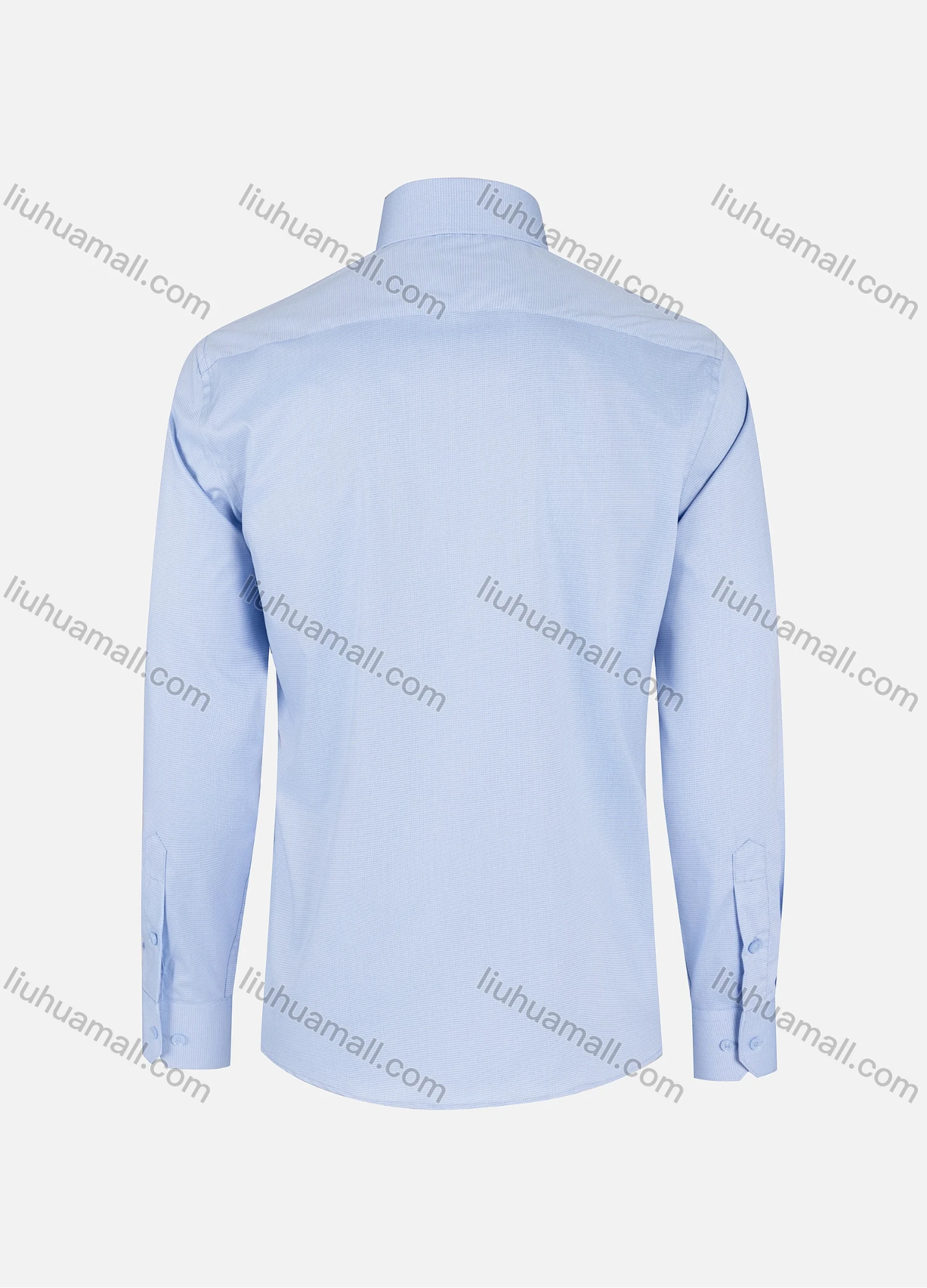 Wholesale Men's Business Plain Collared Button Down Long Sleeve Formal Shirts - Liuhuamall
