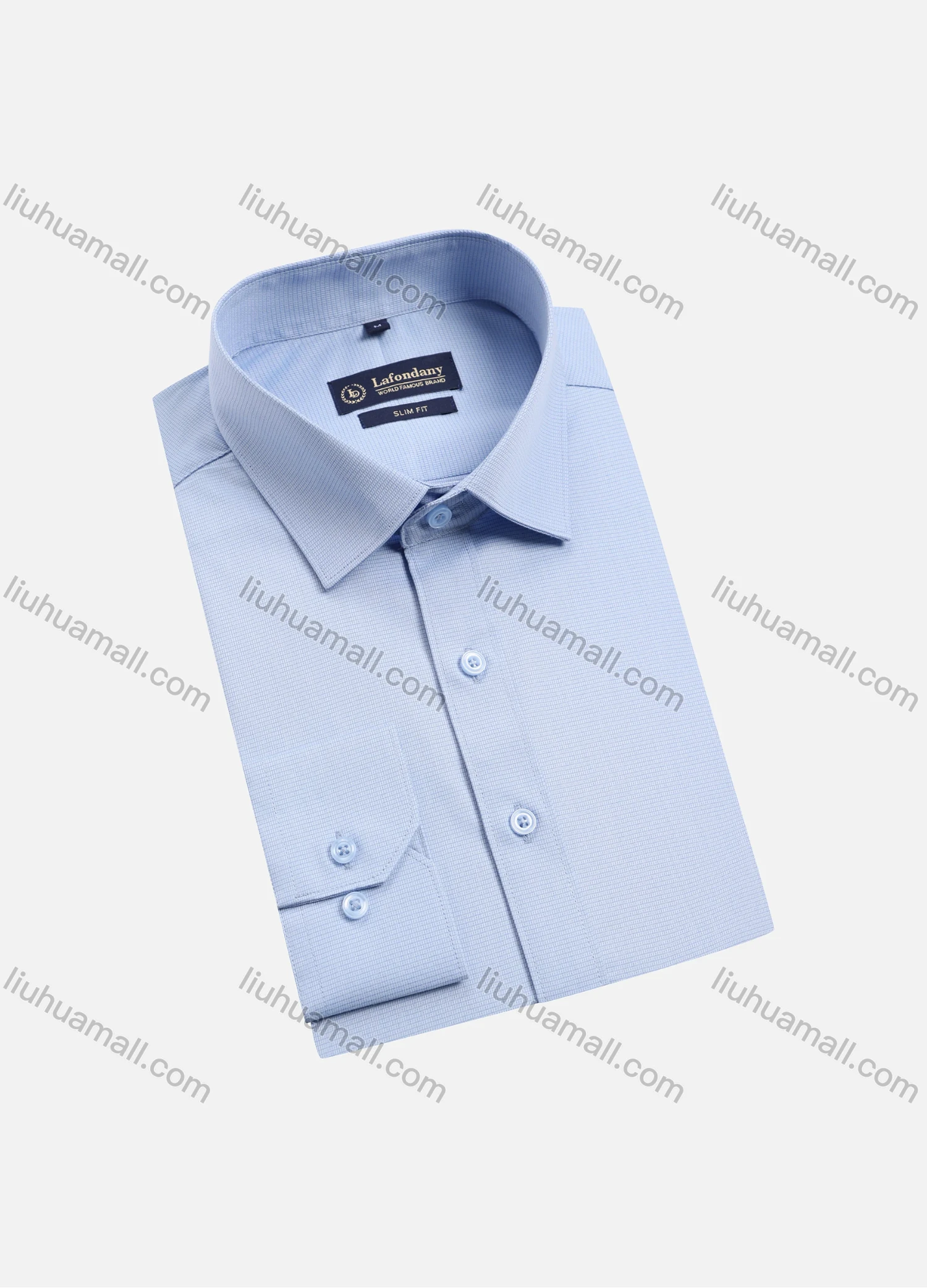 Wholesale Men's Business Plain Collared Button Down Long Sleeve Formal Shirts - Liuhuamall