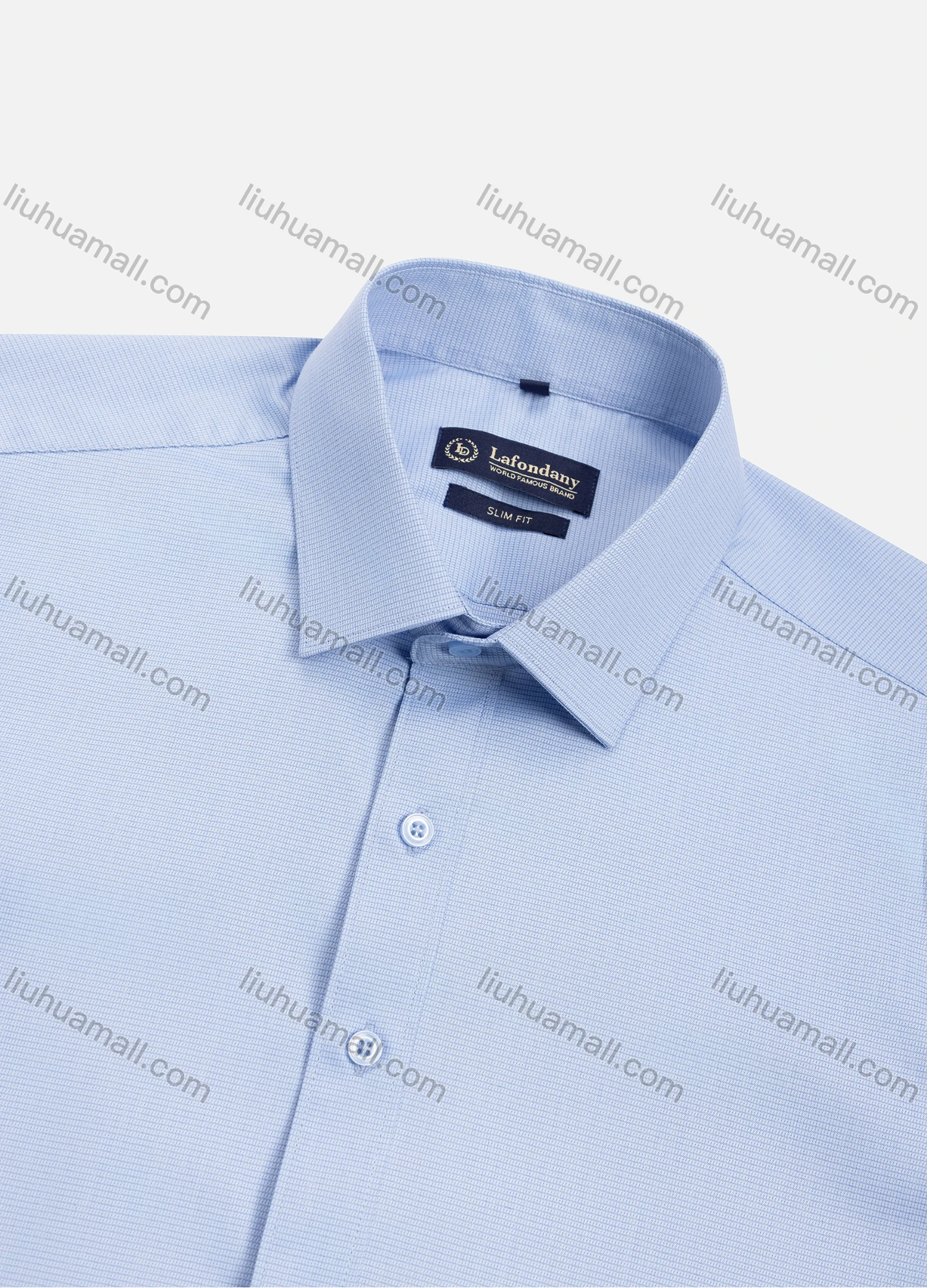 Wholesale Men's Business Plain Collared Button Down Long Sleeve Formal Shirts - Liuhuamall