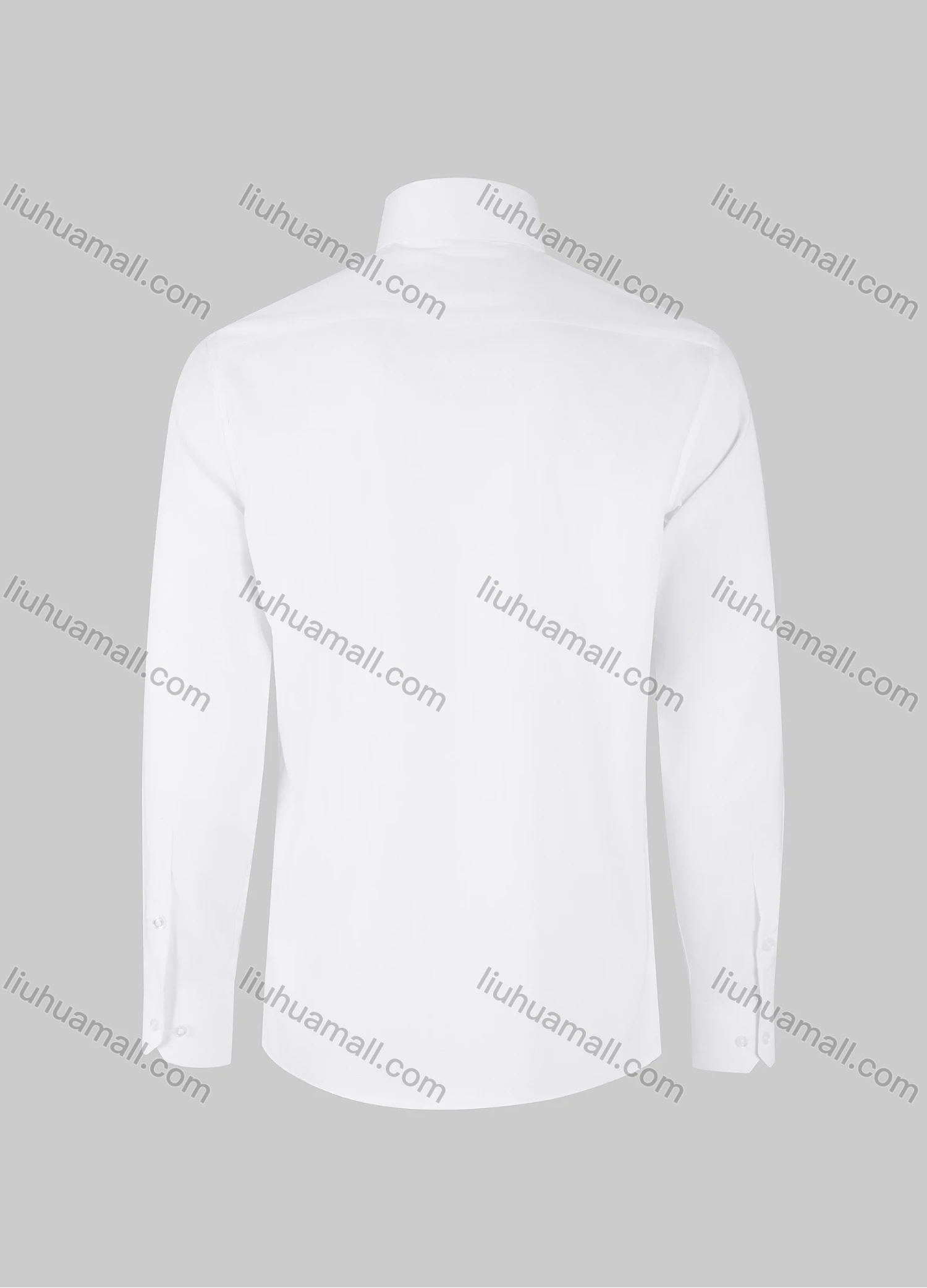 Wholesale Men's Business Plain Collared Button Down Long Sleeve Formal Shirts - Liuhuamall