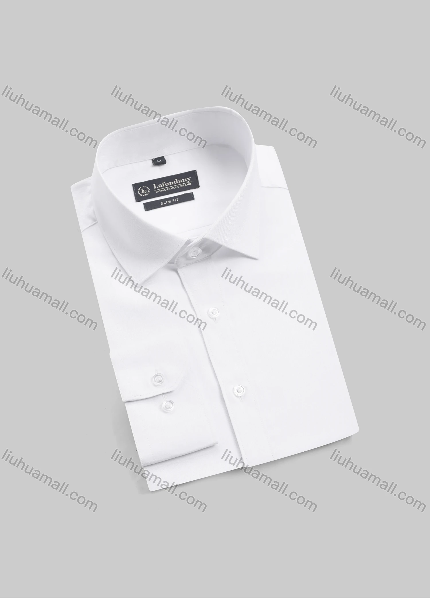 Wholesale Men's Business Plain Collared Button Down Long Sleeve Formal Shirts - Liuhuamall