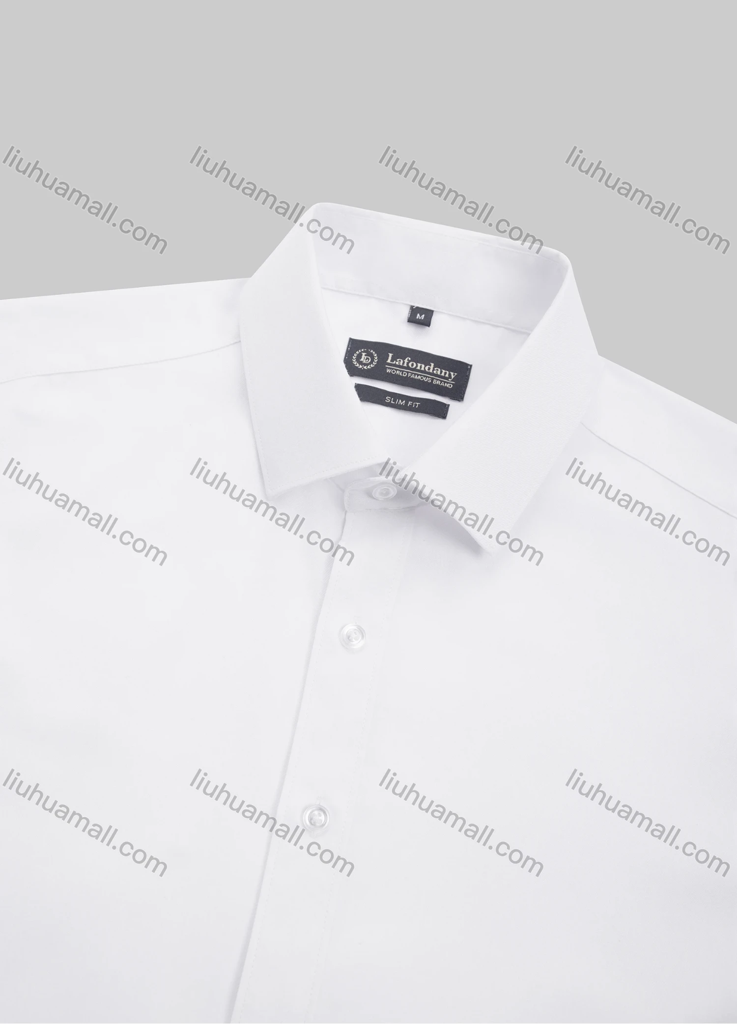 Wholesale Men's Business Plain Collared Button Down Long Sleeve Formal Shirts - Liuhuamall