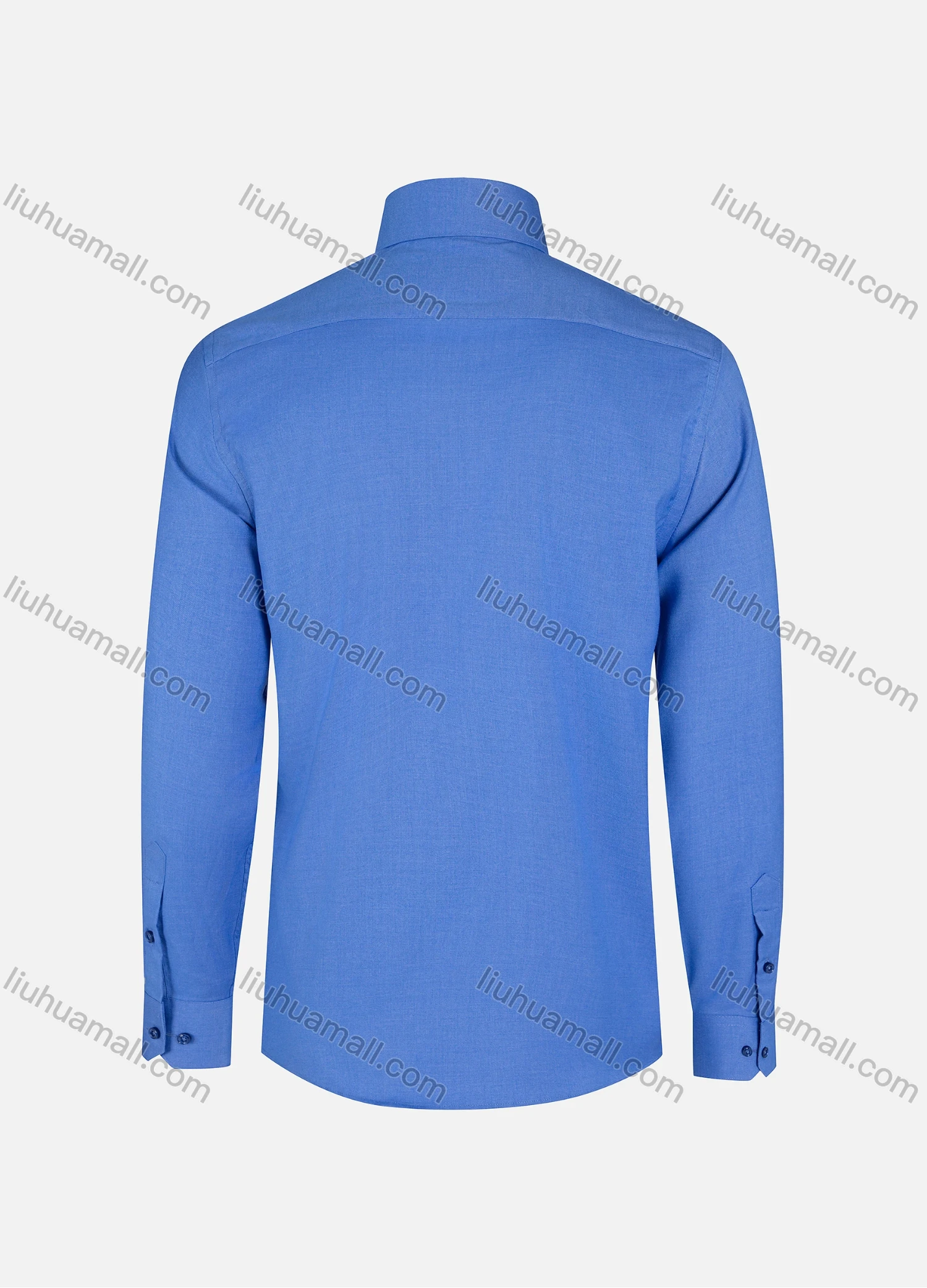 Wholesale Men's Business Plain Collared Button Down Long Sleeve Formal Shirts - Liuhuamall