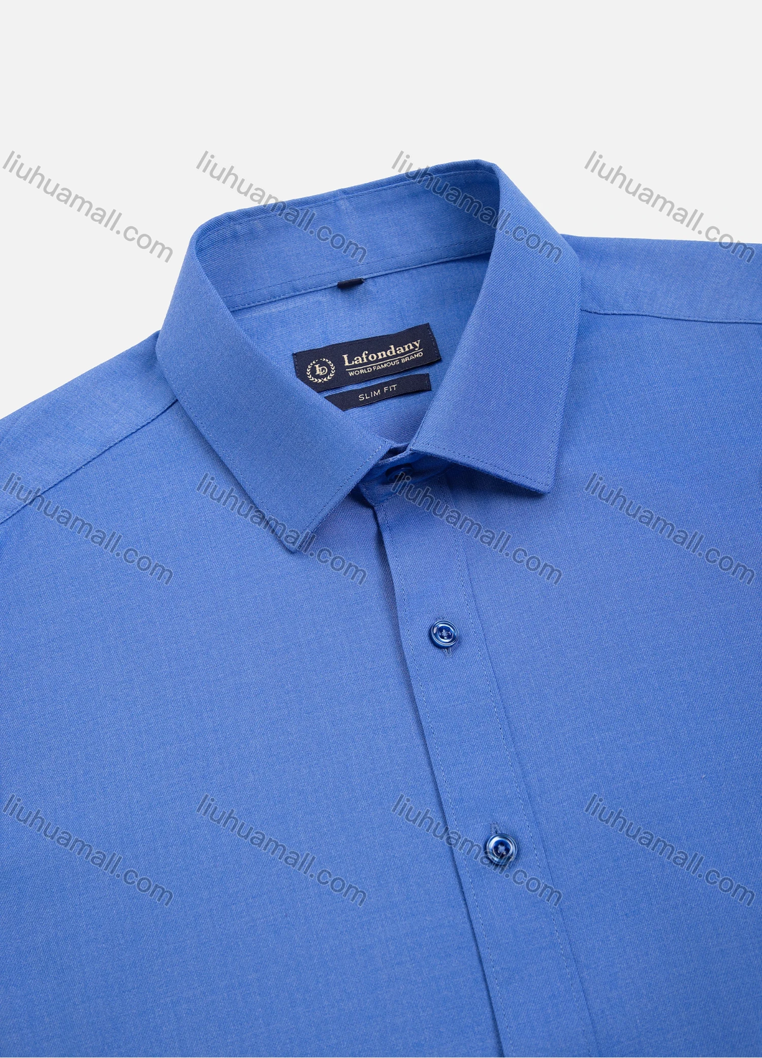 Wholesale Men's Business Plain Collared Button Down Long Sleeve Formal Shirts - Liuhuamall