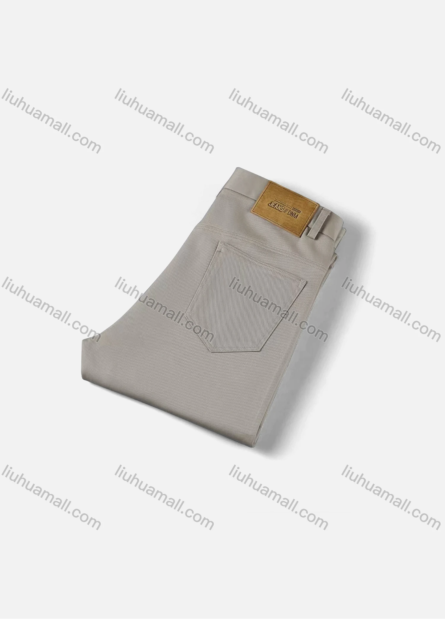 Wholesale Men's Casual Plain 100%Cotton Patch Pocket Button Closure Slim Fit Straight Leg Pant D0961# - Liuhuamall