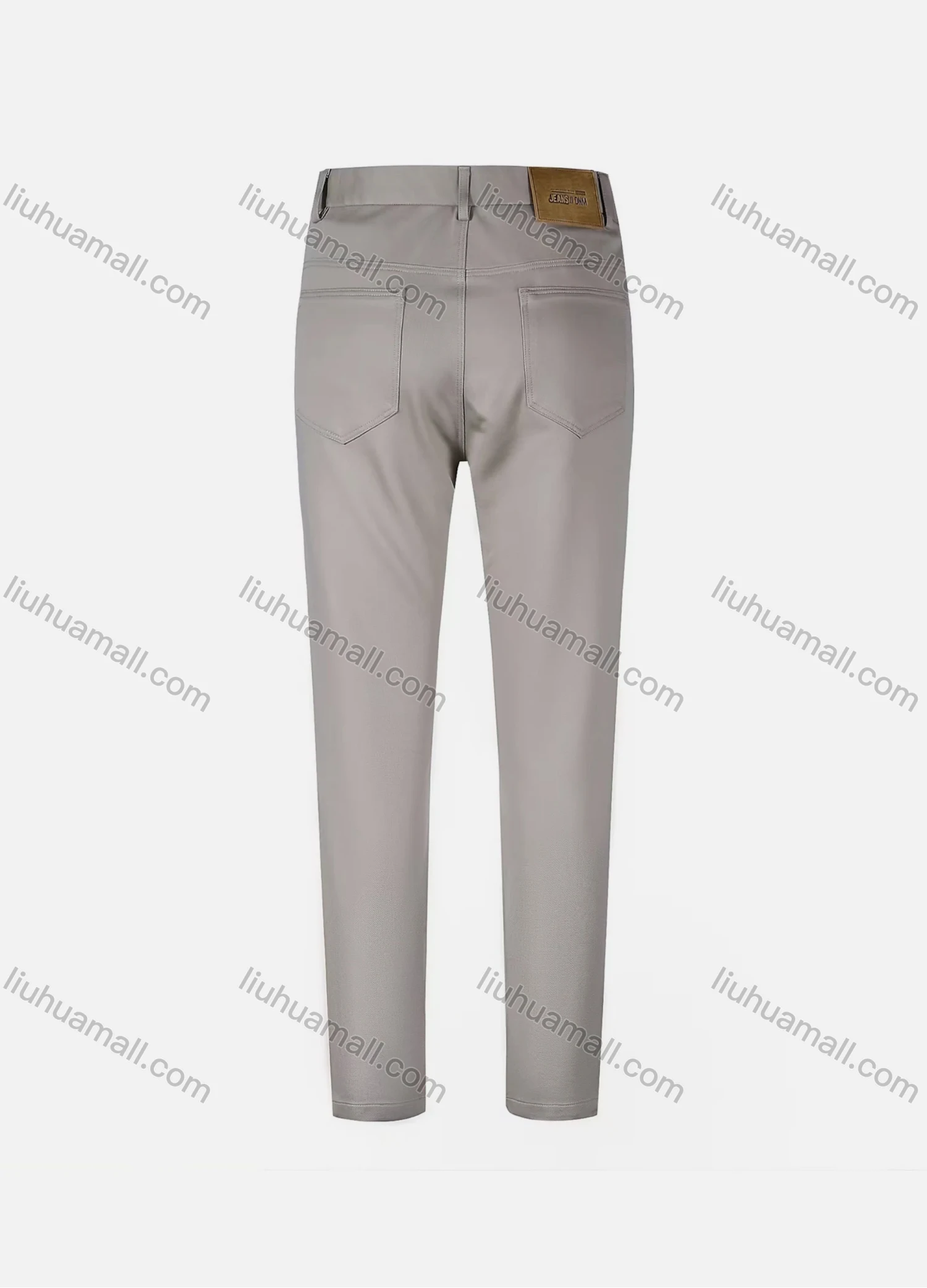 Wholesale Men's Casual Plain 100%Cotton Patch Pocket Button Closure Slim Fit Straight Leg Pant D0961# - Liuhuamall