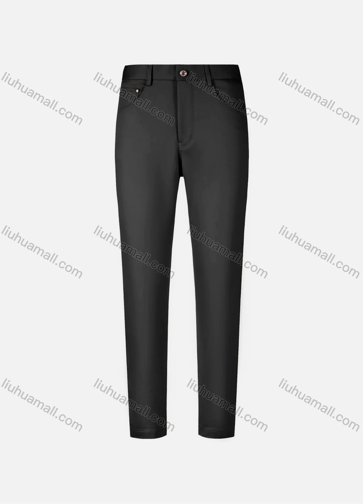 Wholesale Men's Casual Plain 100%Cotton Patch Pocket Button Closure Slim Fit Straight Leg Pant D0961# - Liuhuamall