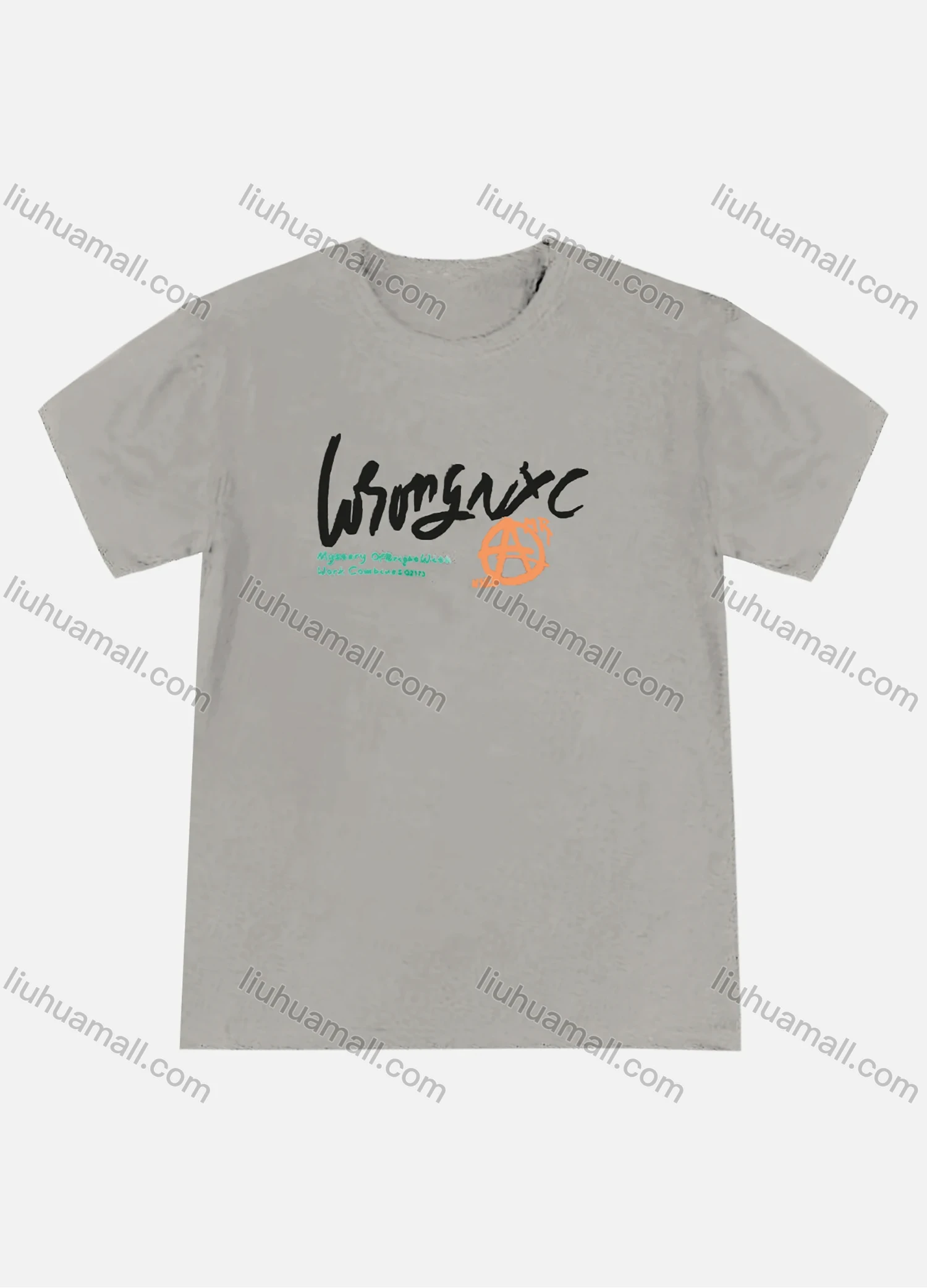 Wholesale Men's Plus Size Round Neck Short Sleeve Letter Print T-Shirt - Liuhuamall