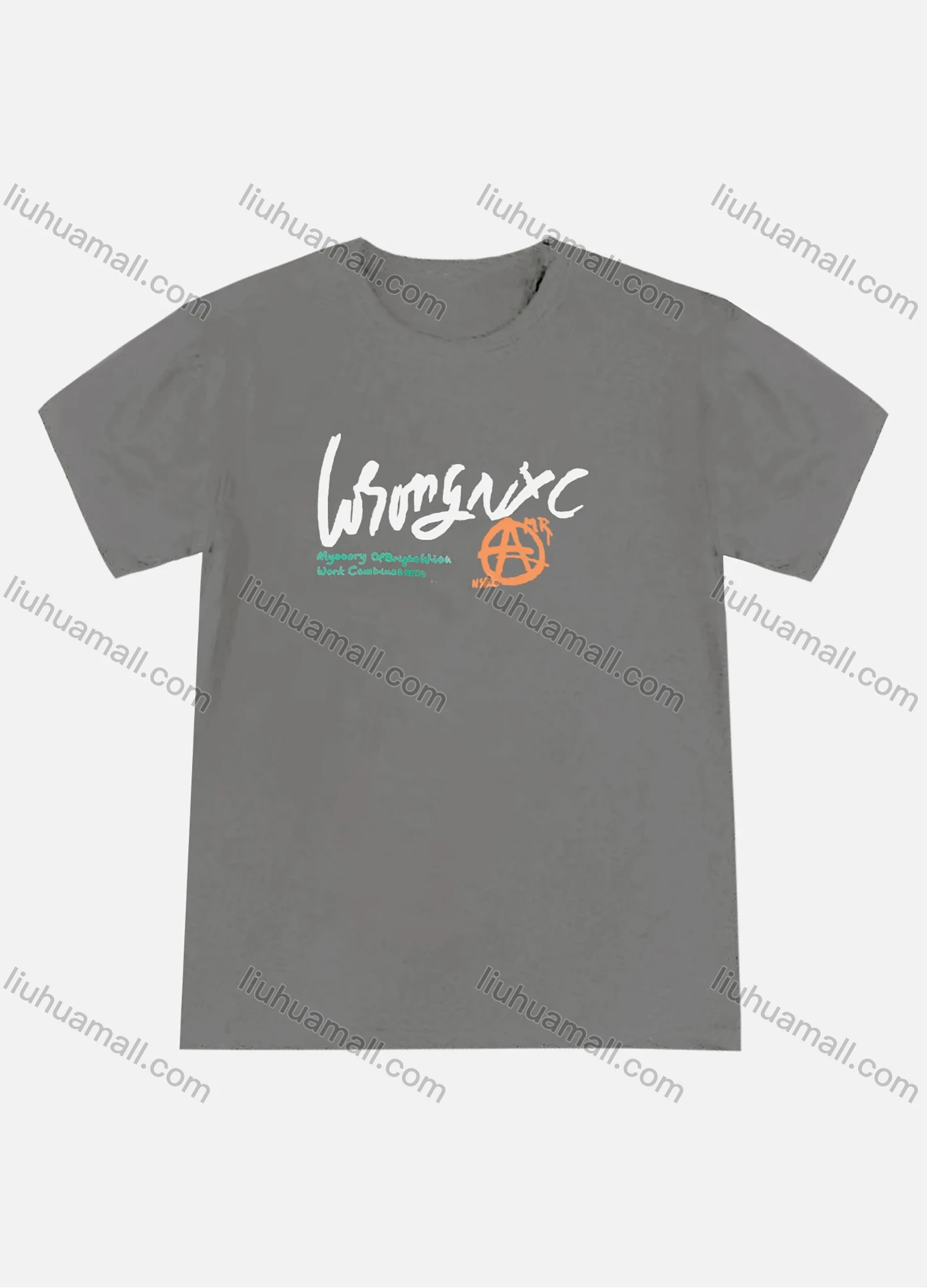 Wholesale Men's Plus Size Round Neck Short Sleeve Letter Print T-Shirt - Liuhuamall