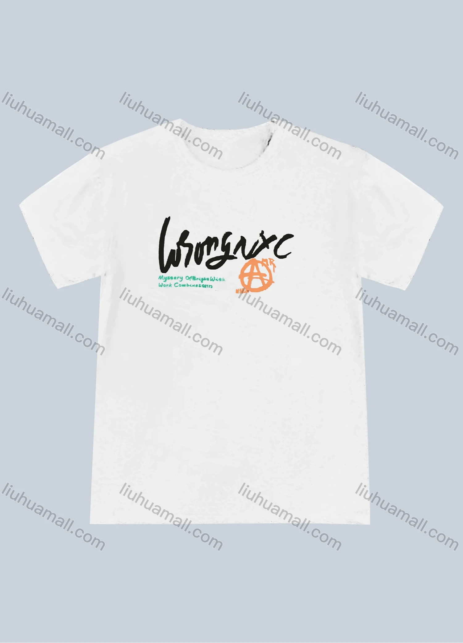 Wholesale Men's Plus Size Round Neck Short Sleeve Letter Print T-Shirt - Liuhuamall