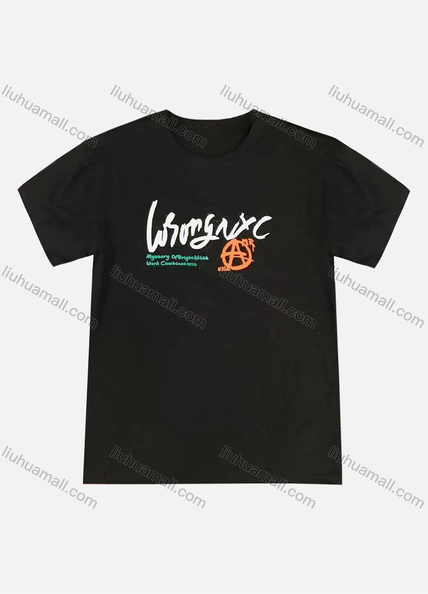 Wholesale Men's Plus Size Round Neck Short Sleeve Letter Print T-Shirt - Liuhuamall