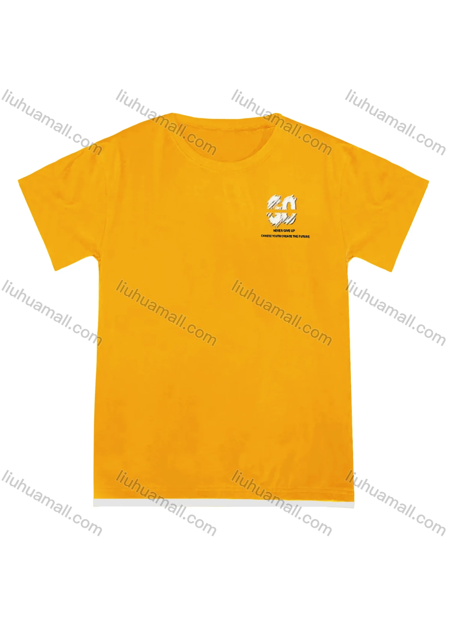 Wholesale Men's Plus Size Round Neck Short Sleeve Contrast Letter Print T-Shirt 2191# - Liuhuamall