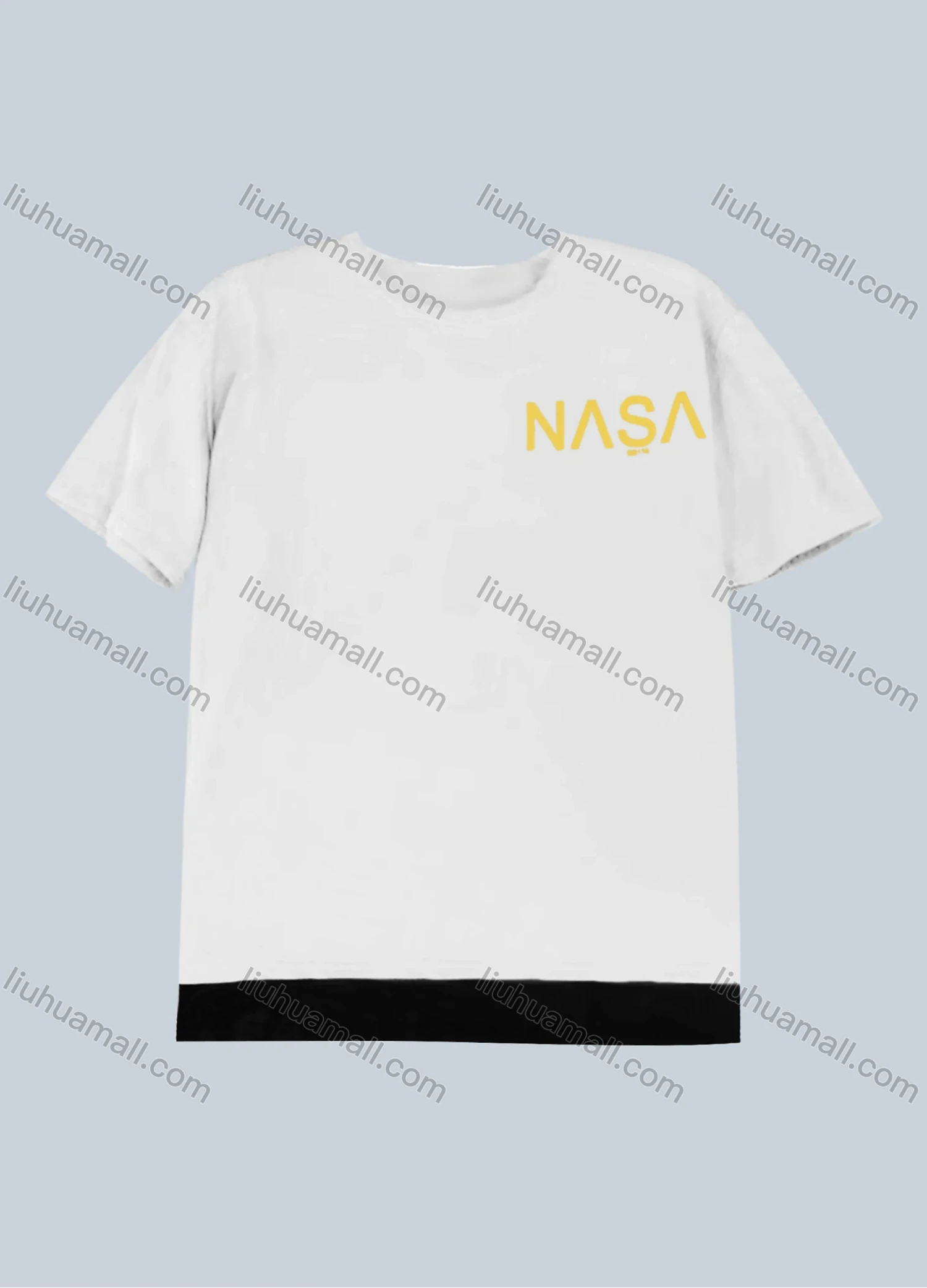 Wholesale Men's Plus Size Round Neck Short Sleeve Contrast Letter Print T-Shirt 2191-2# - Liuhuamall