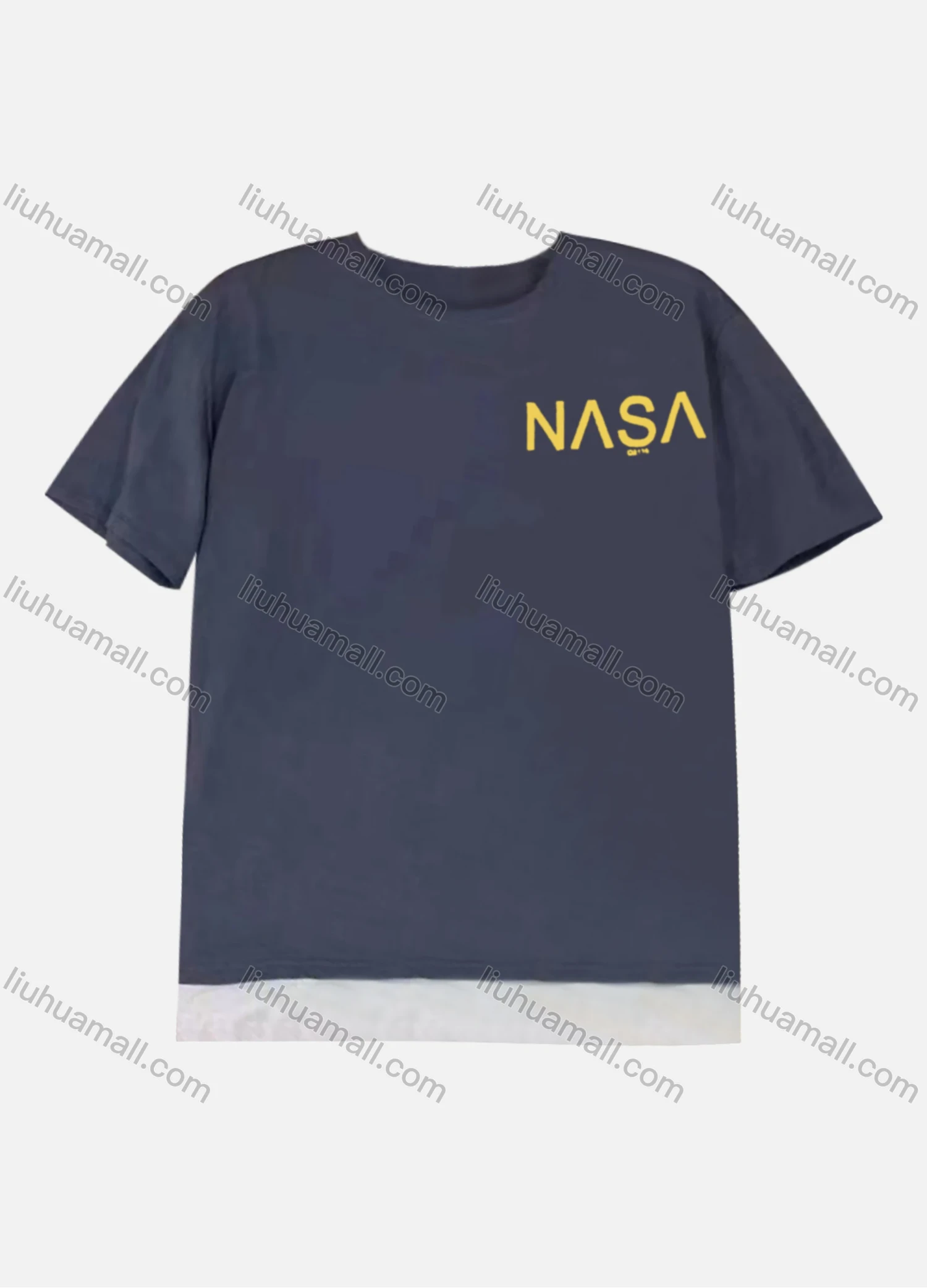 Wholesale Men's Plus Size Round Neck Short Sleeve Contrast Letter Print T-Shirt 2191-2# - Liuhuamall