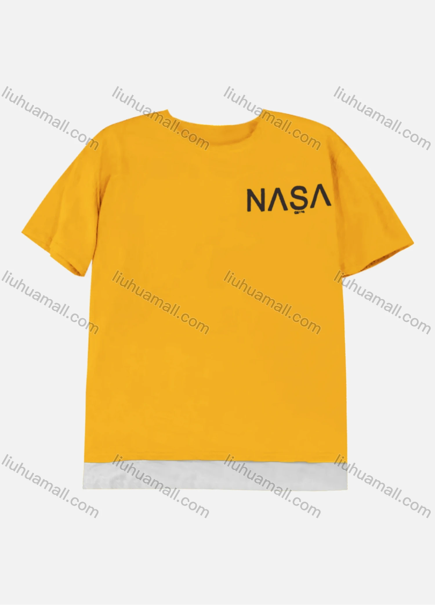 Wholesale Men's Plus Size Round Neck Short Sleeve Contrast Letter Print T-Shirt 2191-2# - Liuhuamall