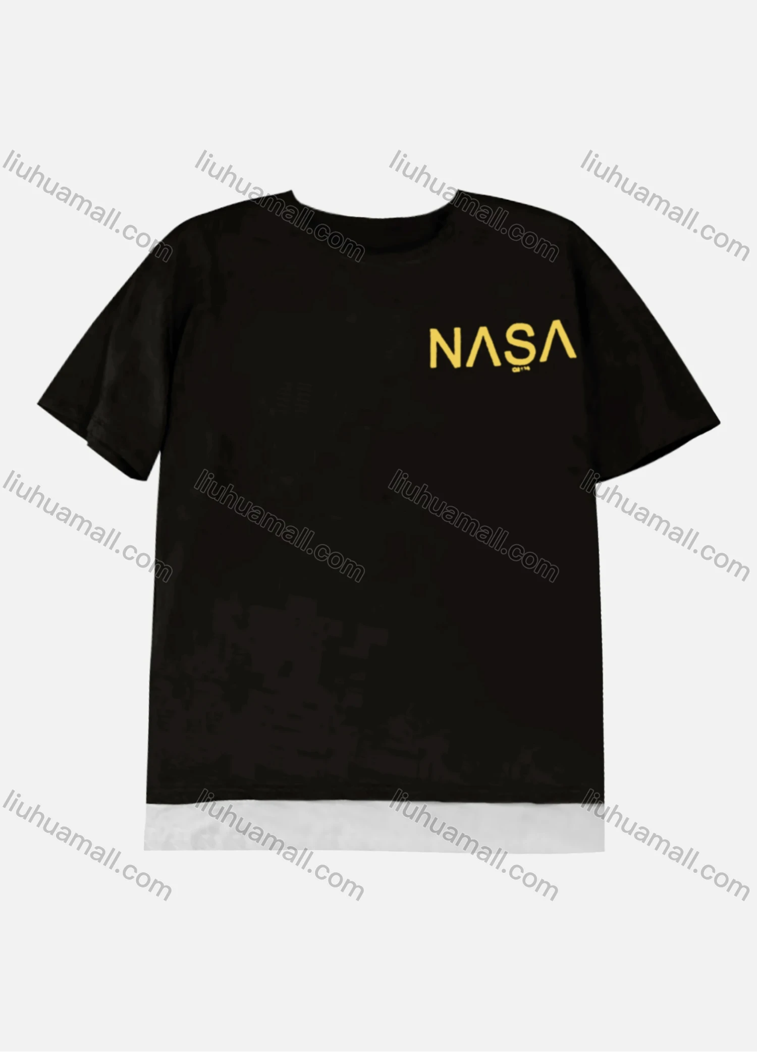 Wholesale Men's Plus Size Round Neck Short Sleeve Contrast Letter Print T-Shirt 2191-2# - Liuhuamall