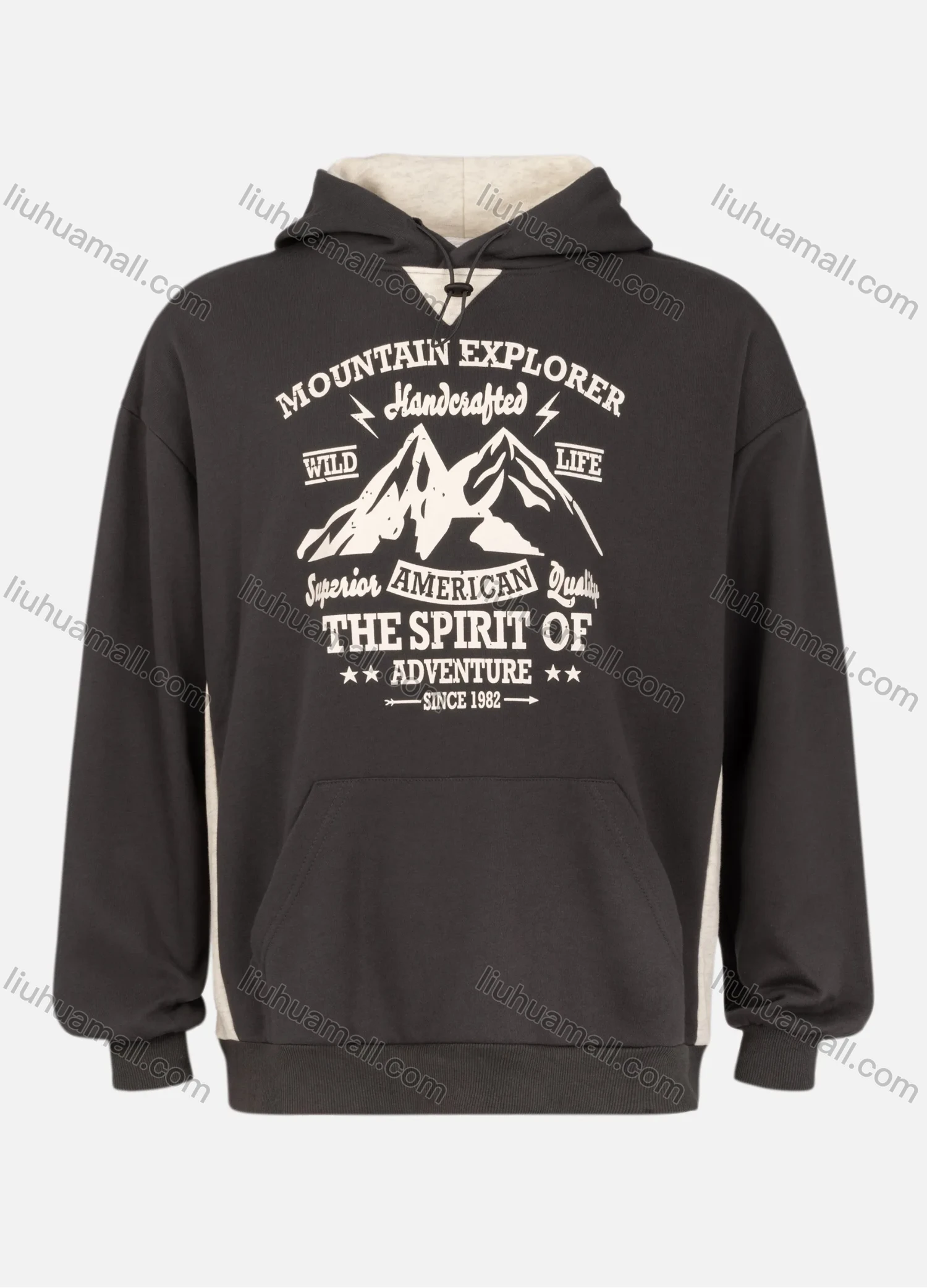 Wholesale Men's Casual Cotton Long Sleeve Graphic Pullover Hoodie - Liuhuamall