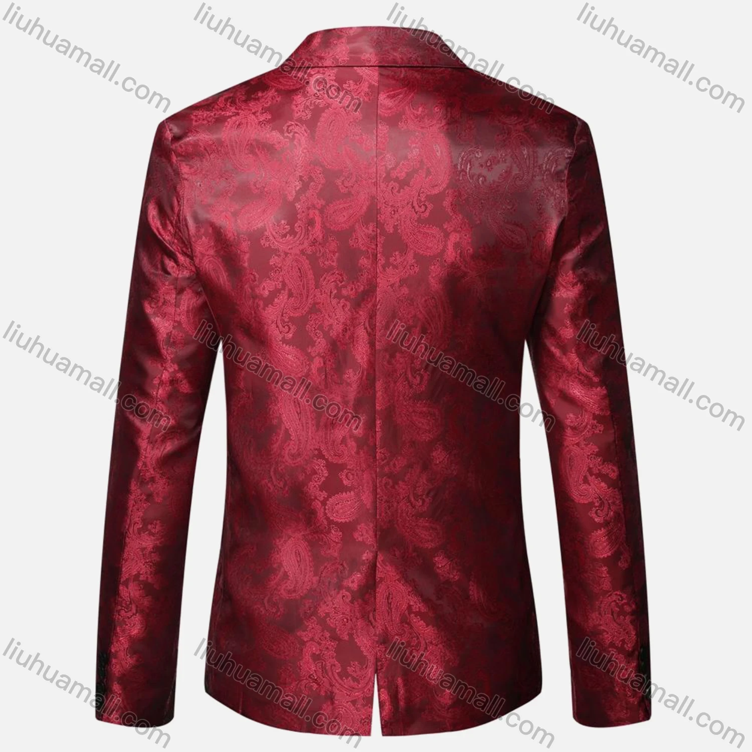 Wholesale Men's Formal Paisley Print Lapel Patch Pocket One Button Evening Suit Jacket - Liuhuamall