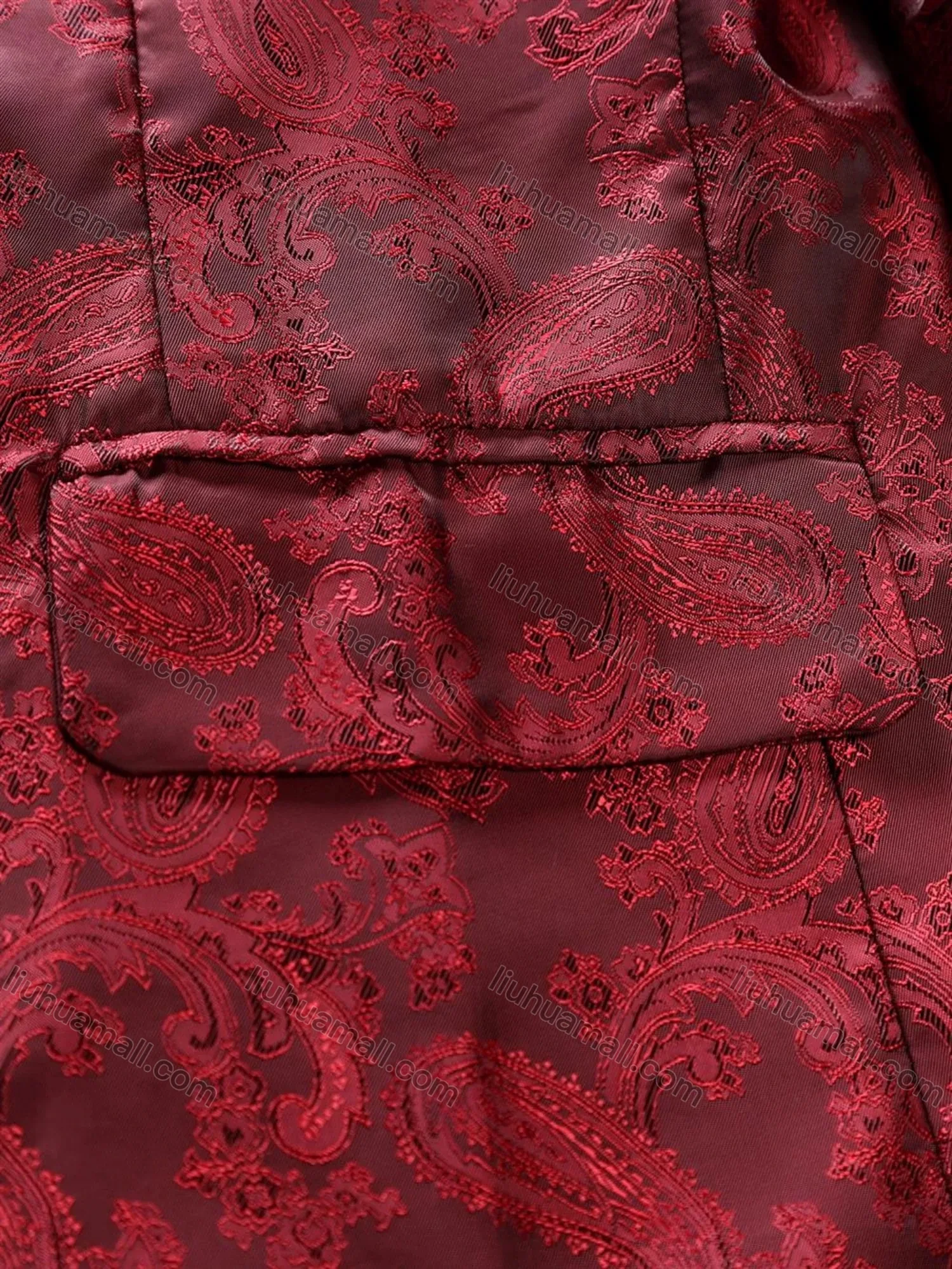 Wholesale Men's Formal Paisley Print Lapel Patch Pocket One Button Evening Suit Jacket - Liuhuamall