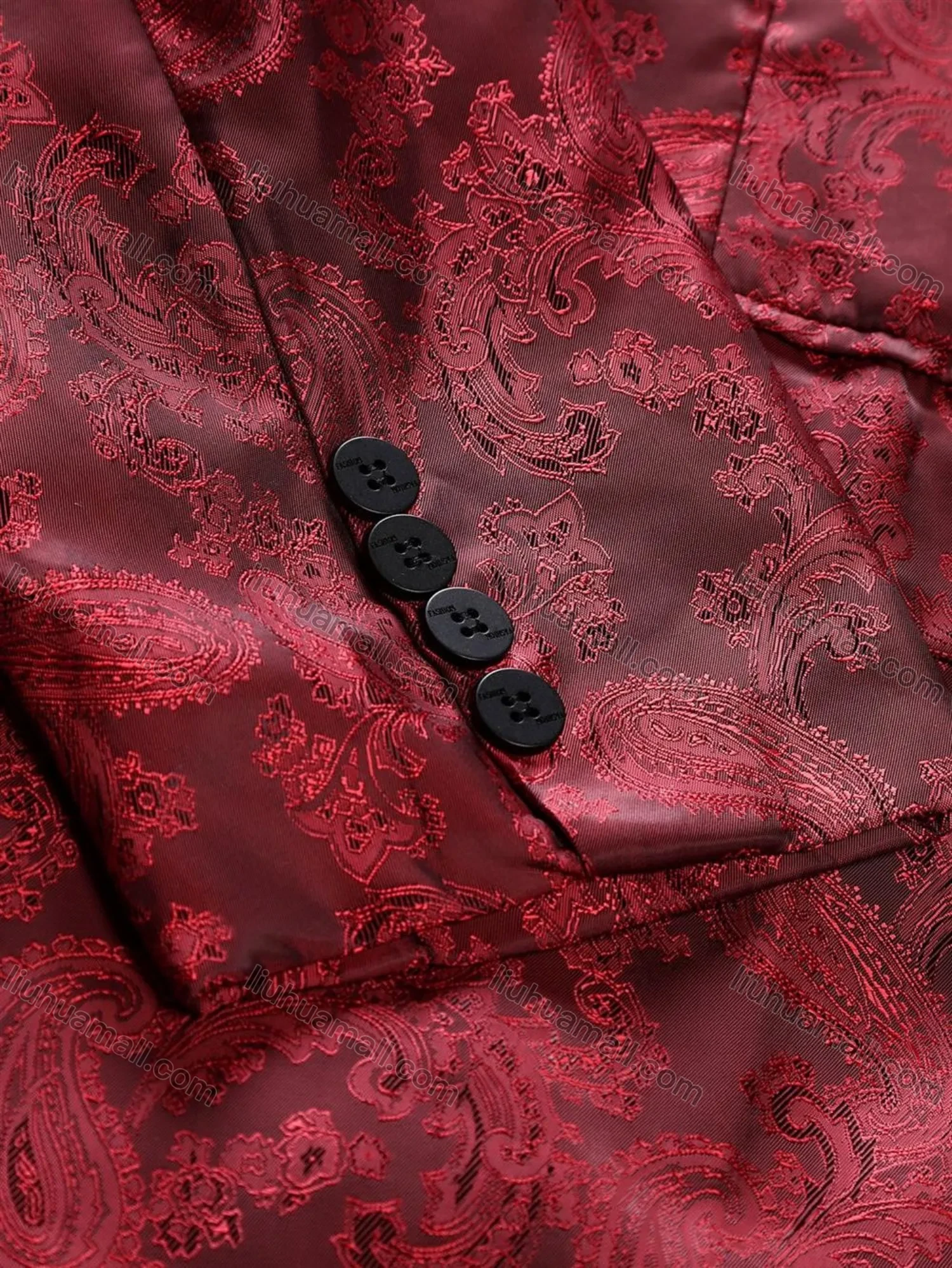 Wholesale Men's Formal Paisley Print Lapel Patch Pocket One Button Evening Suit Jacket - Liuhuamall
