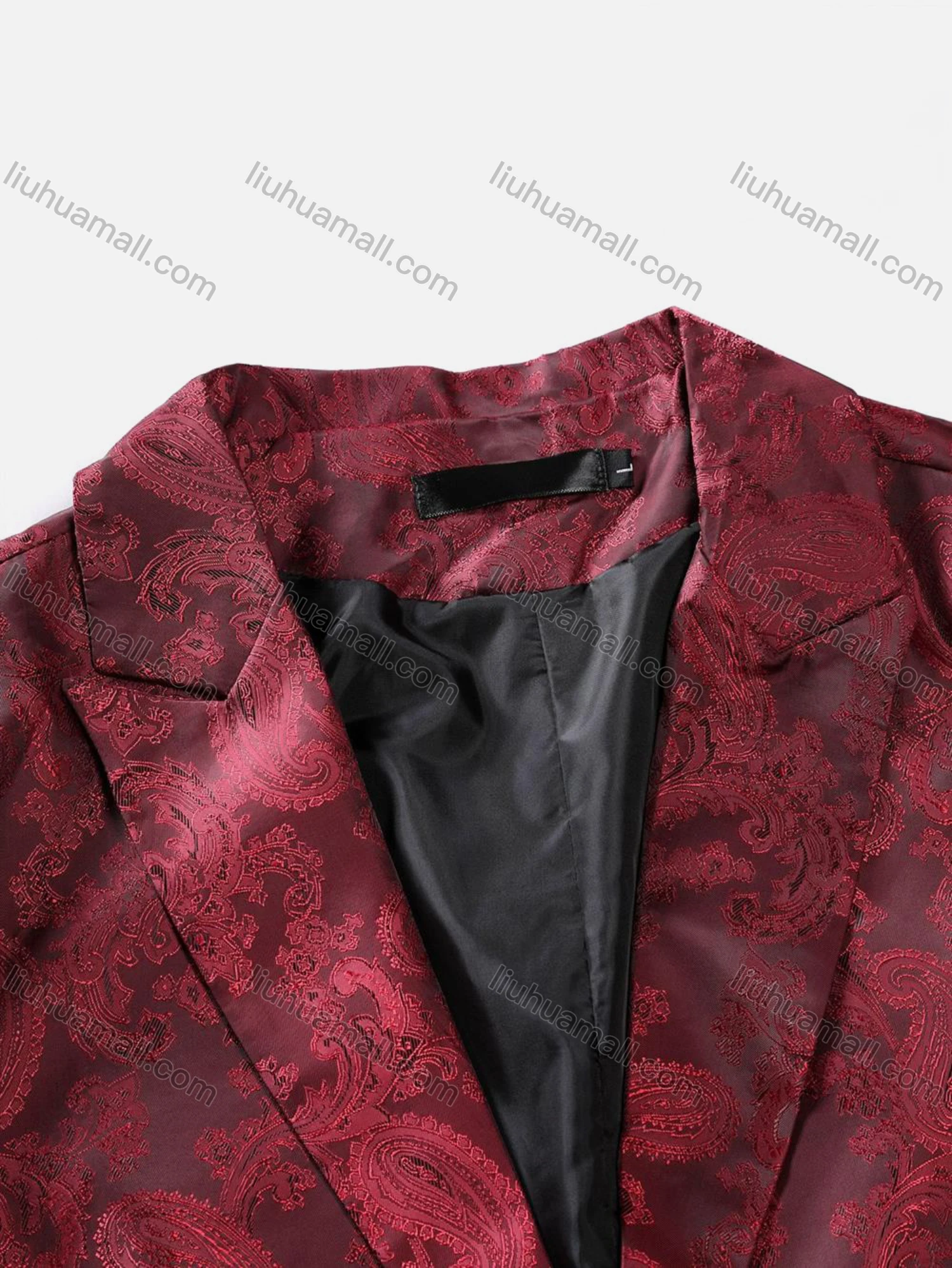 Wholesale Men's Formal Paisley Print Lapel Patch Pocket One Button Evening Suit Jacket - Liuhuamall