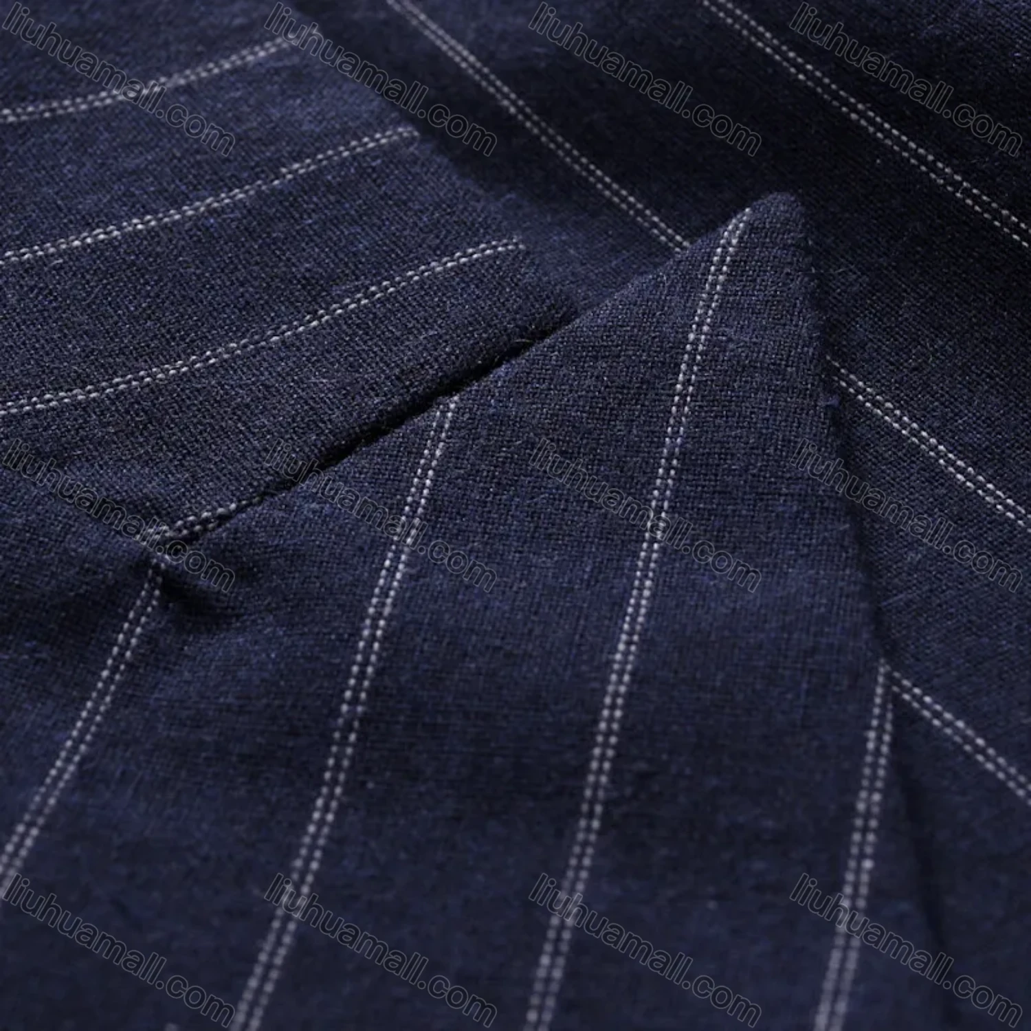 Wholesale Men's Formal & Casual Striped Double Breasted Lapel Patch Pocket Suit Jacket - Liuhuamall