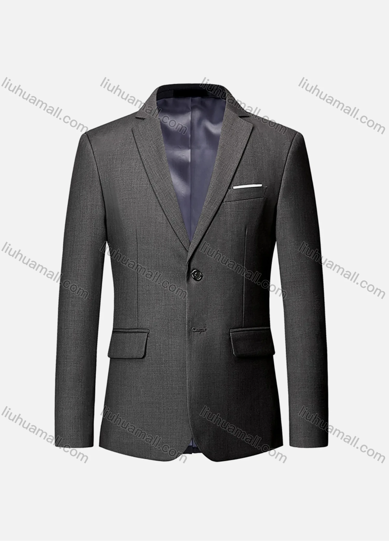 Wholesale Men's Formal Business Plain 2 Buttons Lapel Patch Pocket Suit Jacket - Liuhuamall