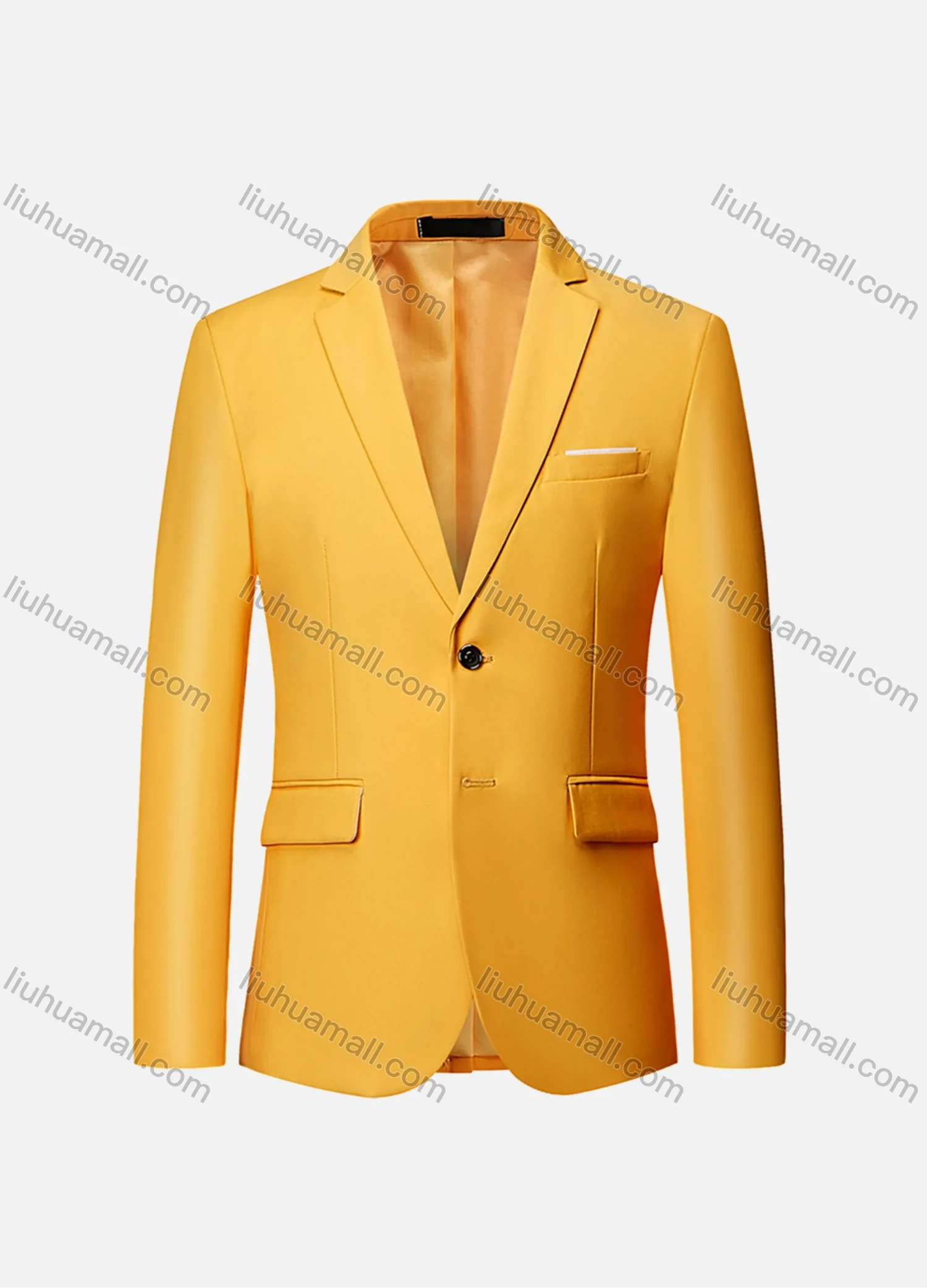 Wholesale Men's Formal Business Plain 2 Buttons Lapel Patch Pocket Suit Jacket - Liuhuamall