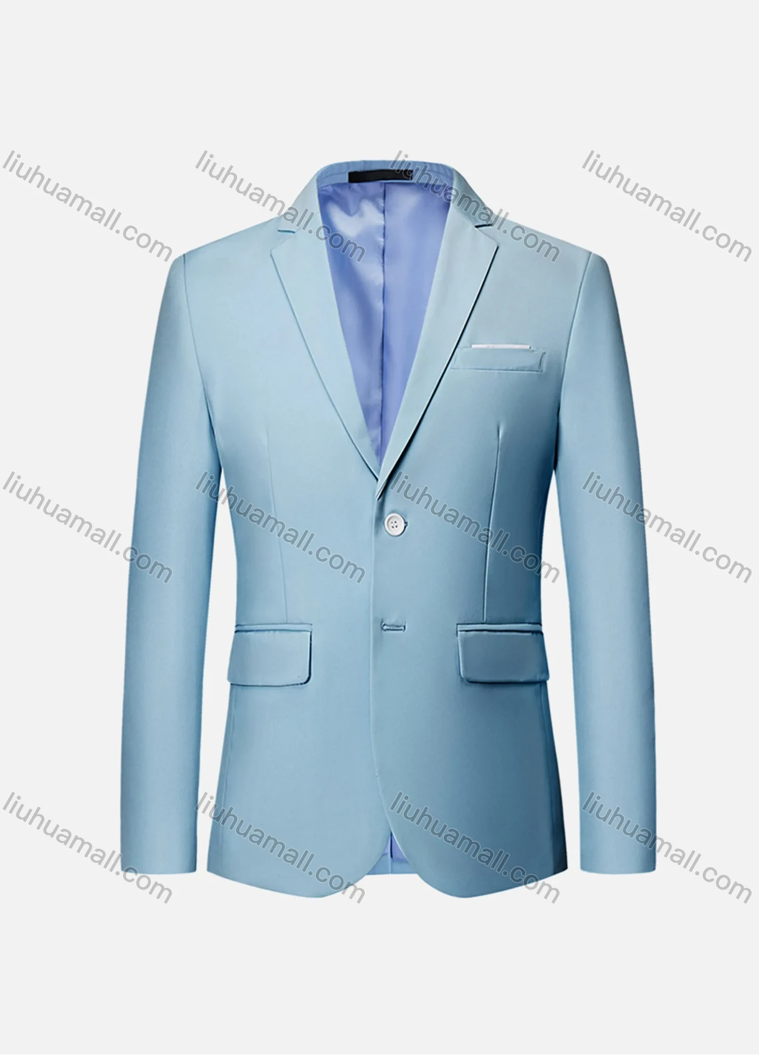 Wholesale Men's Formal Business Plain 2 Buttons Lapel Patch Pocket Suit Jacket - Liuhuamall