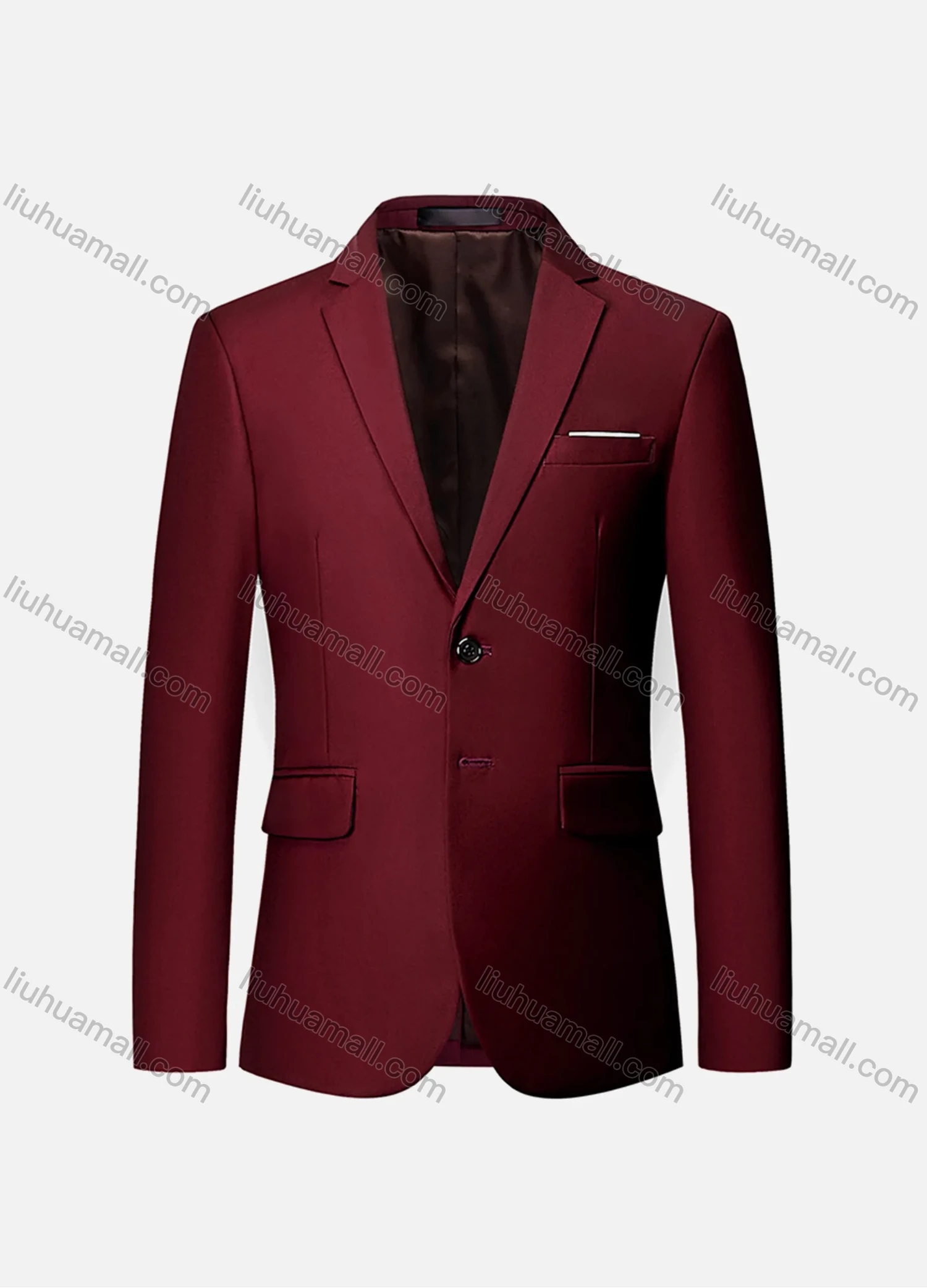 Wholesale Men's Formal Business Plain 2 Buttons Lapel Patch Pocket Suit Jacket - Liuhuamall