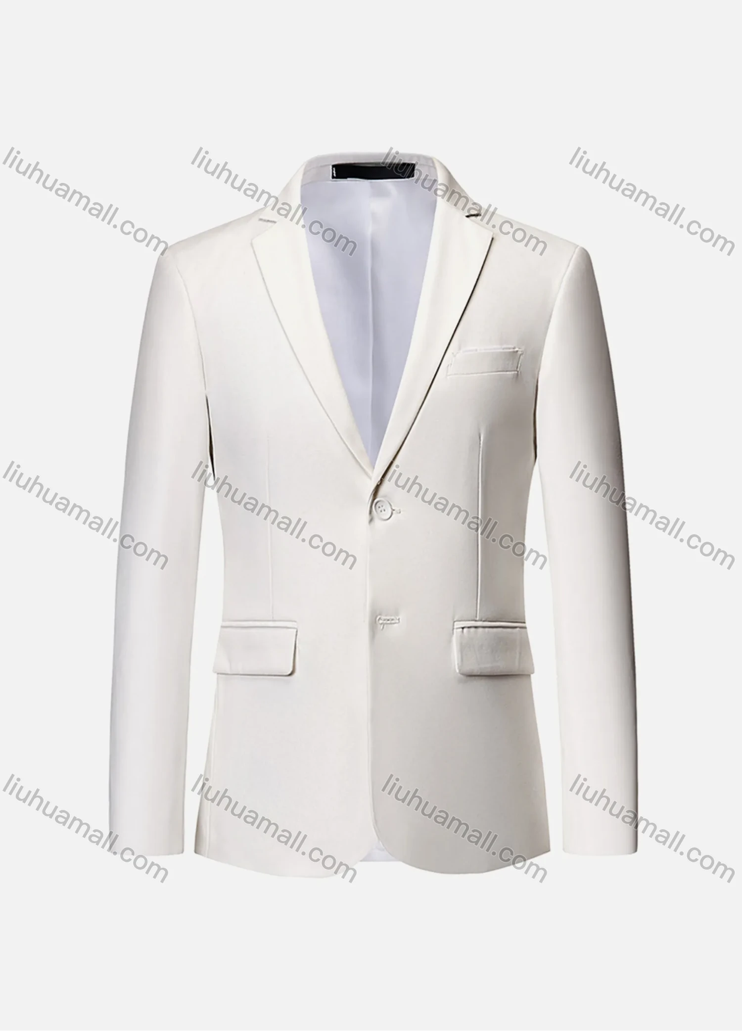 Wholesale Men's Formal Business Plain 2 Buttons Lapel Patch Pocket Suit Jacket - Liuhuamall