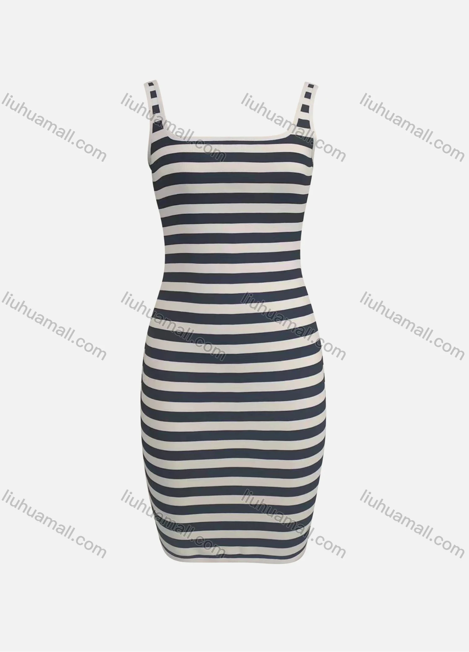 Wholesale Women's Sexy Slim Fit Strap Stripped Paint Bodycon Short Tank Dress - Liuhuamall