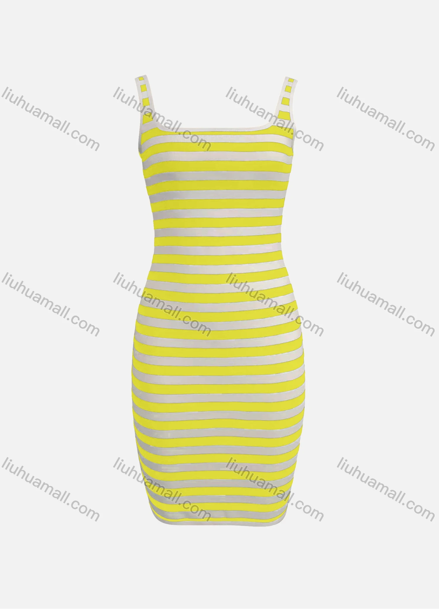 Wholesale Women's Sexy Slim Fit Strap Stripped Paint Bodycon Short Tank Dress - Liuhuamall
