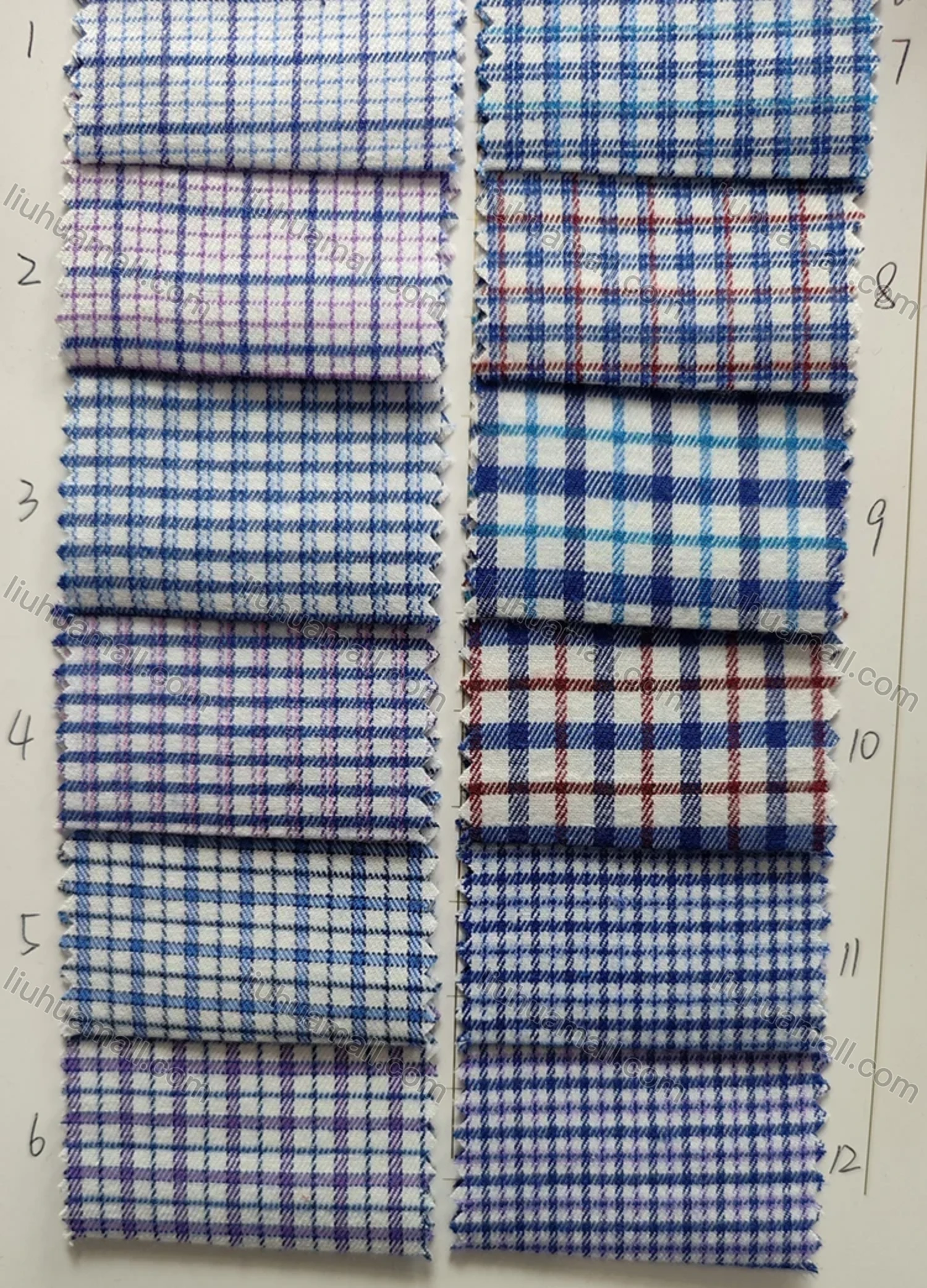 Wholesale Men's Casual Plaid Print Button Down Long Sleeve Shirts YM006# - Liuhuamall