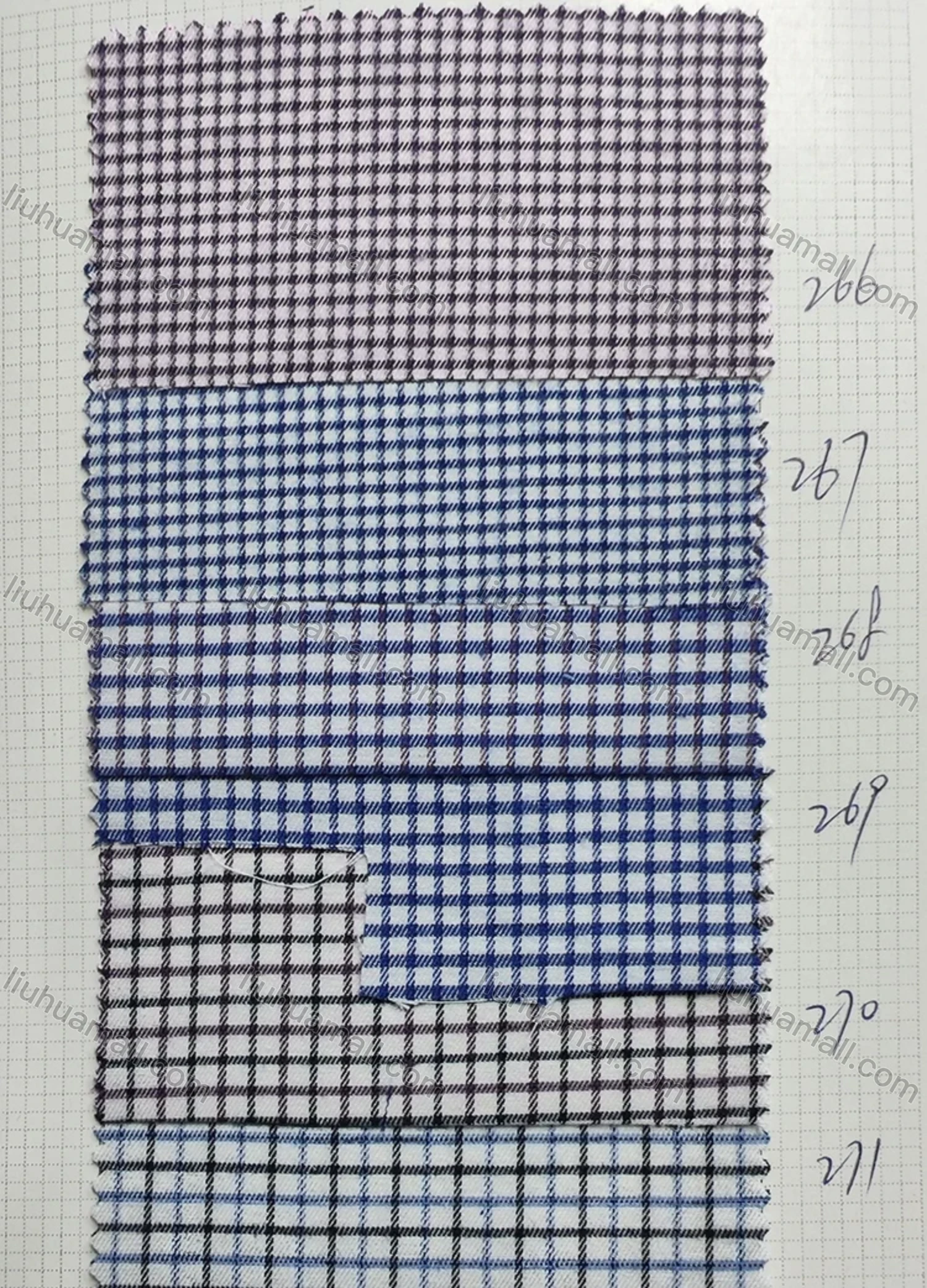 Wholesale Men's Casual Plaid Print Button Down Long Sleeve Shirts YM006# - Liuhuamall