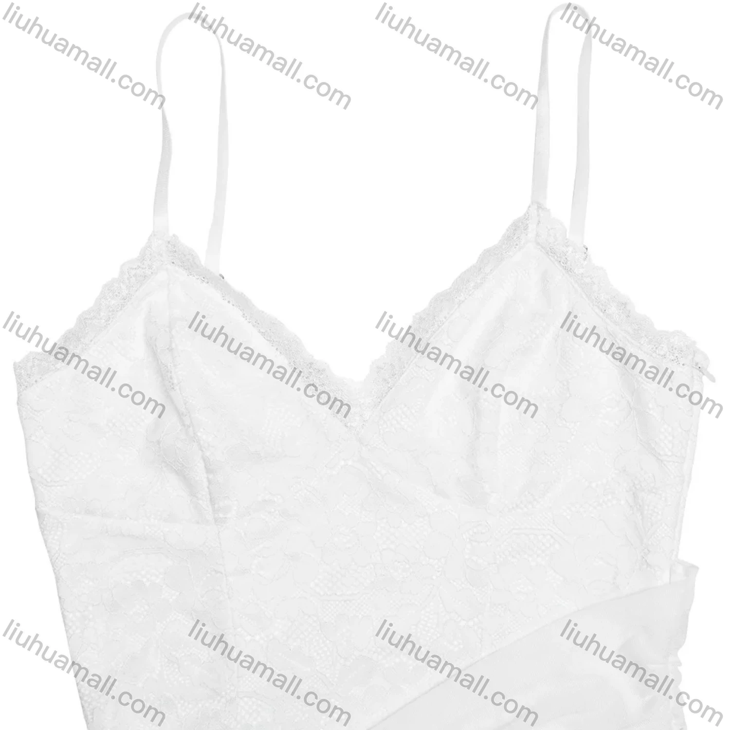 Wholesale Women's Sexy Deep V Neck Slim Fit 3D Floral Embroidery Lace Trim Mini Cami Dress - Liuhuamall